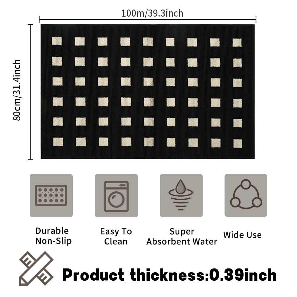 TOMEX Door Mat Indoor Outdoor Doormat, 2024 Upgraded Non-Slip Floor Mat, Welcome Mat for Home, Garden, Garageļ¼32ā x 40ā /80 x 100cm, Blackļ¼