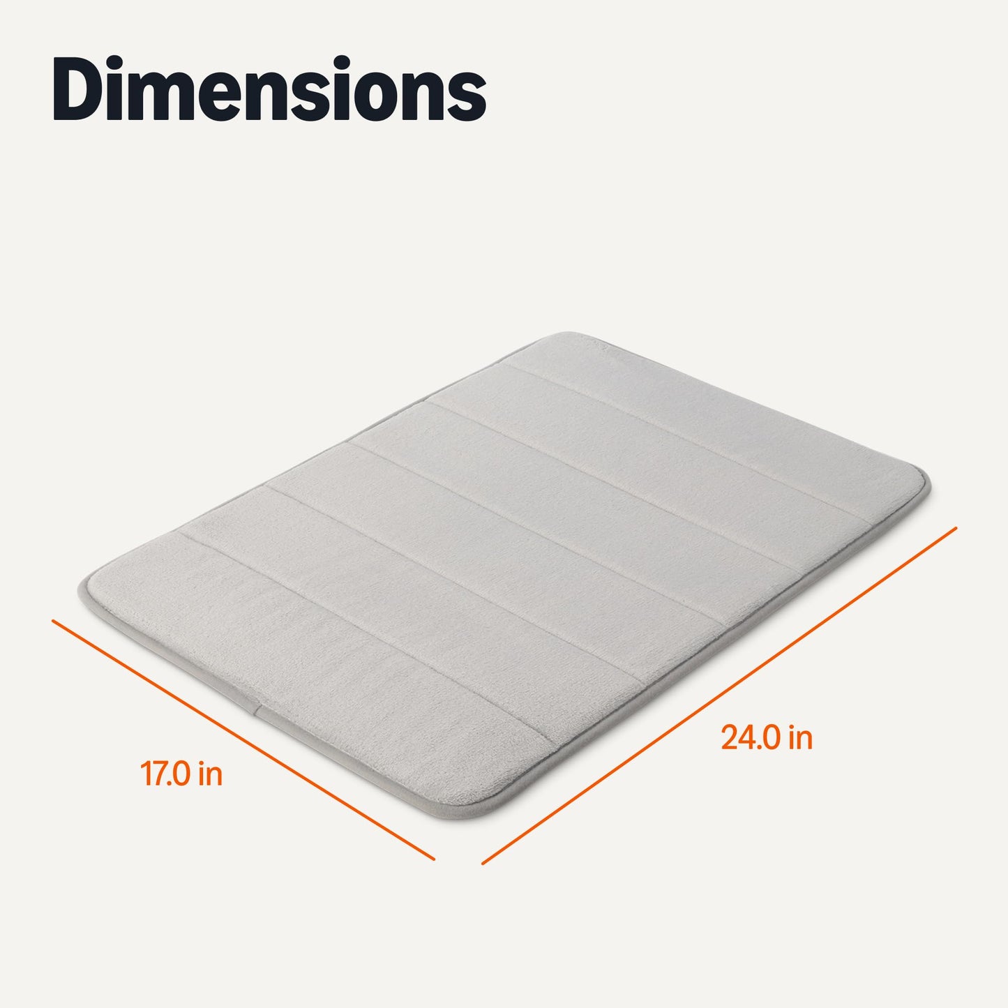 Amazon Basics Absorbent & Fast Dry Plush Memory Foam Bath Mat, Non-Slip Backing, 17 x 24 in, Light Gray
