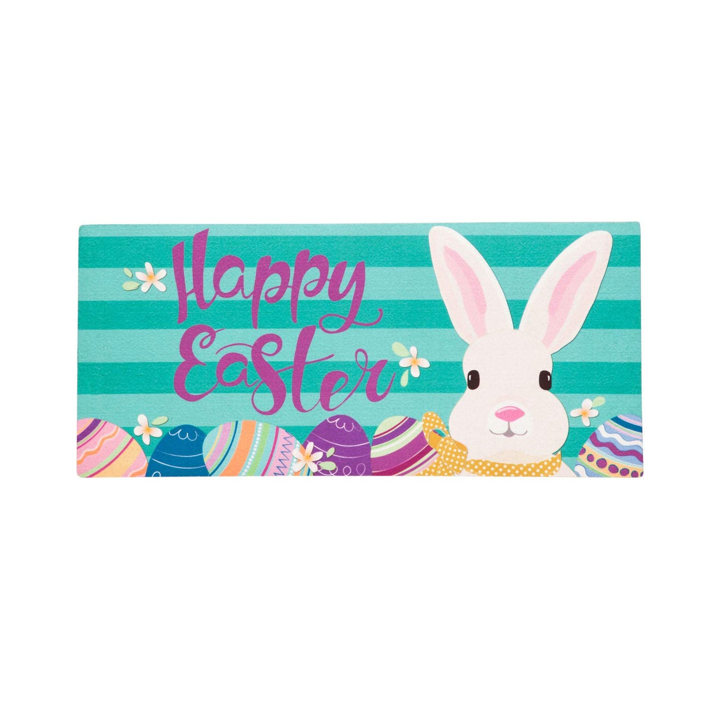 Evergreen Sassafras Easter Bunny Switch Mat Inserts, Interchangeable Front Door Mat Outdoor Entrance, Indoor Door Mats for Entryway, 22 x 10 Inches Sassafras Doormat Inserts