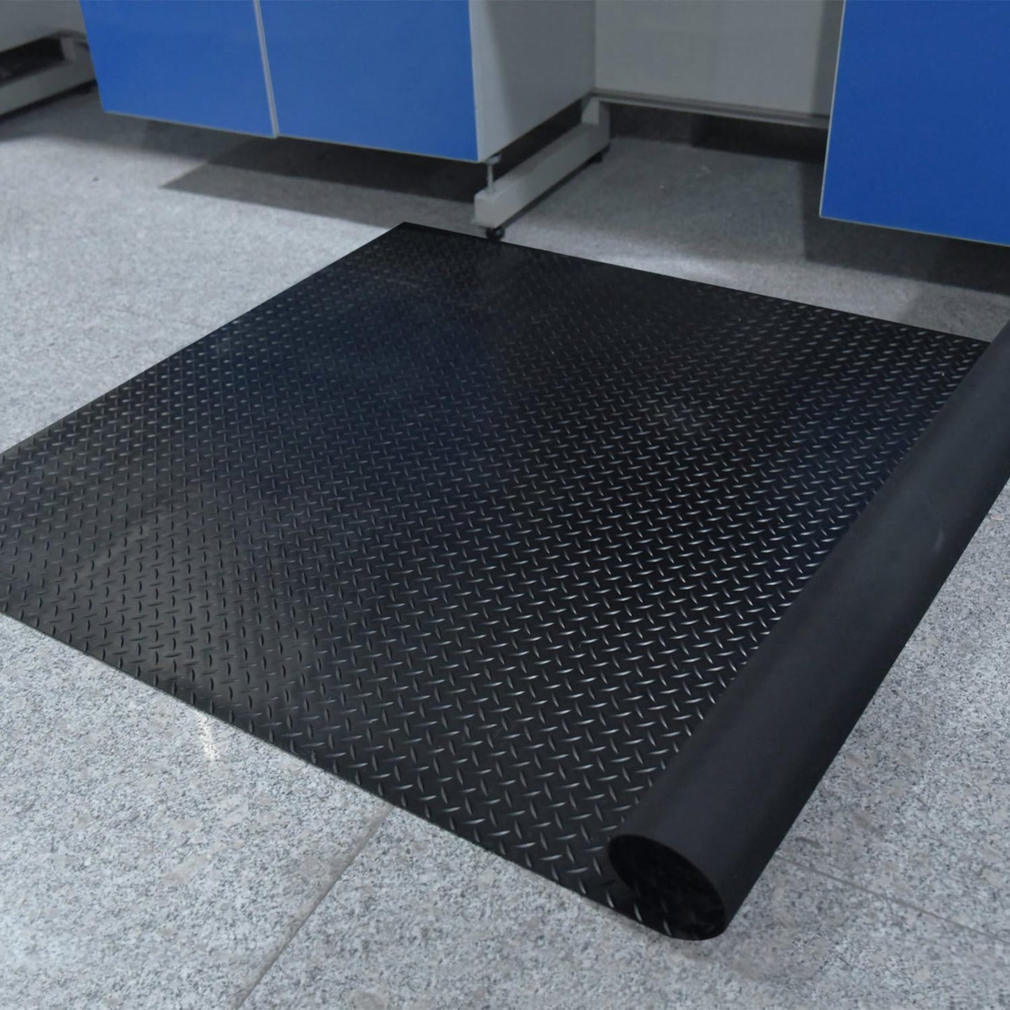 OranLite 4' x 10' Feet Non-Slip Garage Floor Mat, 1-Piece Durable Rubber Flooring Roll, Cuttable Floor Protector Mat for Parking Lots, Gym, Warehouse, Basement Trailer (4' x 10' Ft)