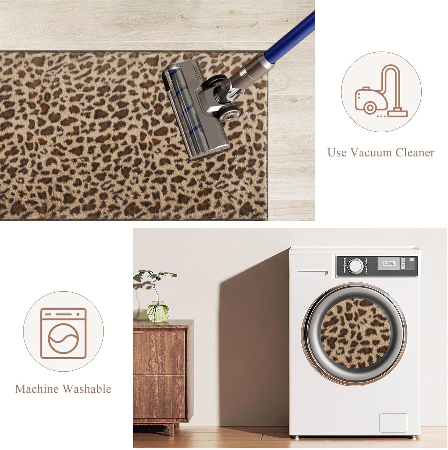 Leopard Print Rug for Living Room 5x7 Cheetah Fluffy Rug Machine Washable Area Rug for Bedroom,Non-Slip Soft Comfy Faux Fur Animal Carpet for Bedroom Living Shaggy Home Decor