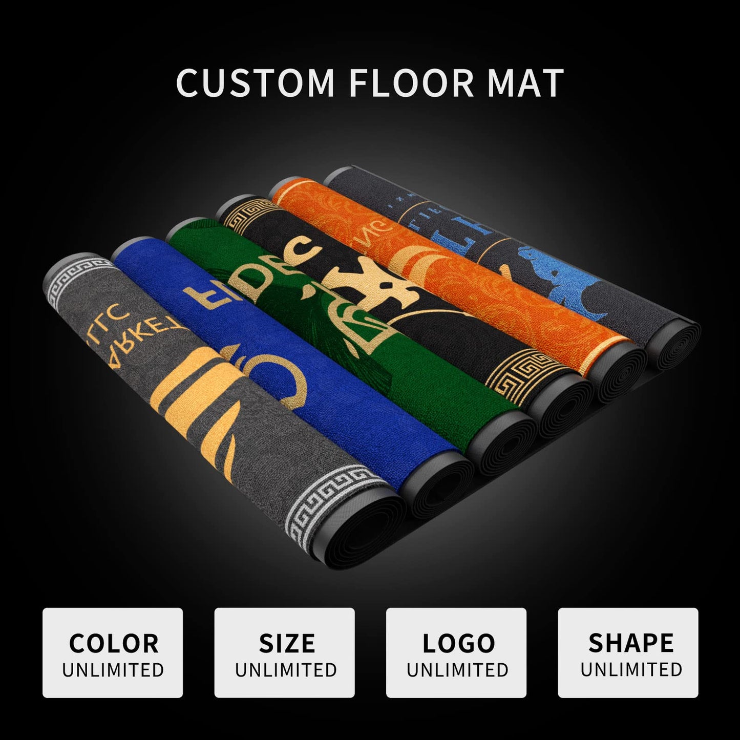 MAOVOT Custom Commercial Door Mats Carpet Personalized Logo Text Entryway Rug with Non-Slip Rubber Backing Indoor Doormat 2' x 3'