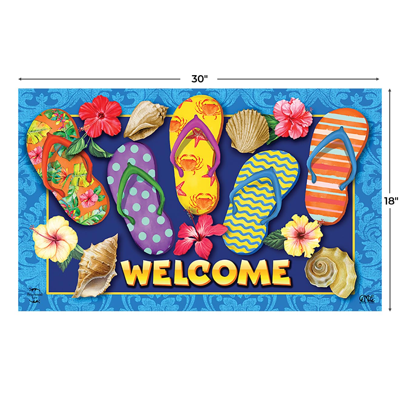 Briarwood Lane Paradise Flip Flops Summer Doormat