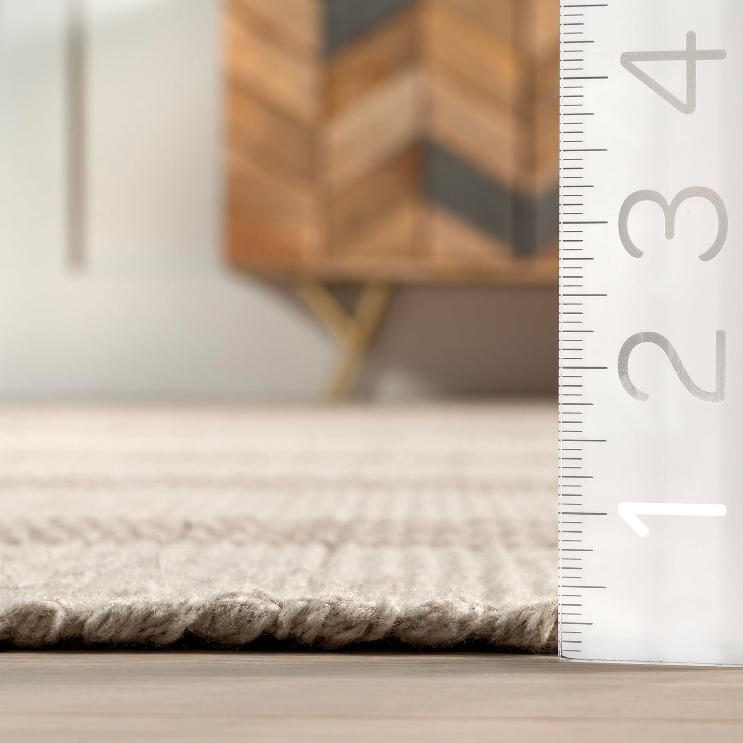 Rugs USA Hawthorn Ivory, 7'6" x 9'6", Handmade, Striped, Wool, Soft and Cozy, High Traffic, Stain Resistant, Easy Clean, Durable Area Rug for Bedroom, Living Room, Dining, Den, Foyer