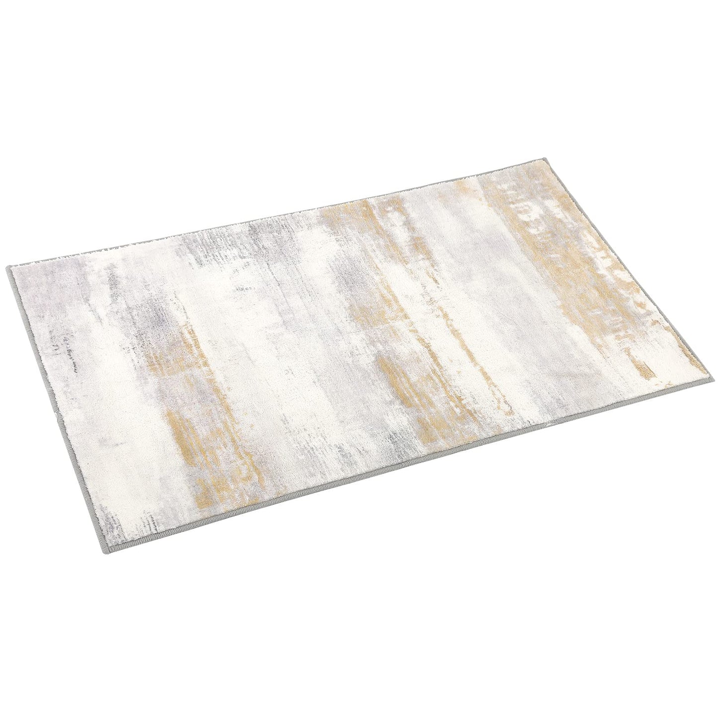 CRISTGEE Door Mat, Front Indoor Door Mat Faux Wool Non-Slip Entryway Rug Absorbent Abstract Throw Rug for Indoor Entrance Hallway Laundry Room, High Traffic Areas, 24X36 Inches, Yellow Washable