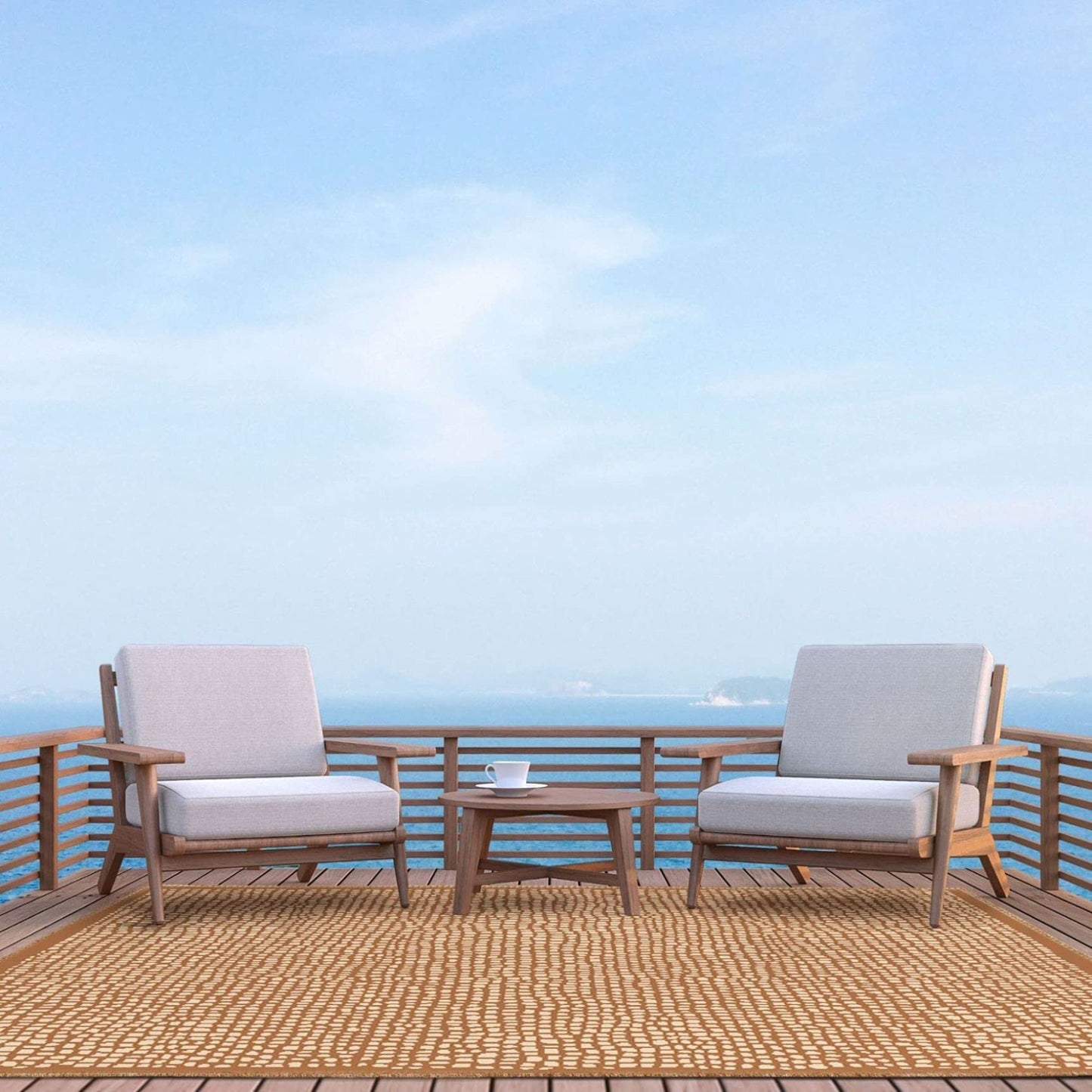 Tommy Bahama Marlin Transitional Indoor/Outdoor Area Rug, Brown, 5'3"x7'3"