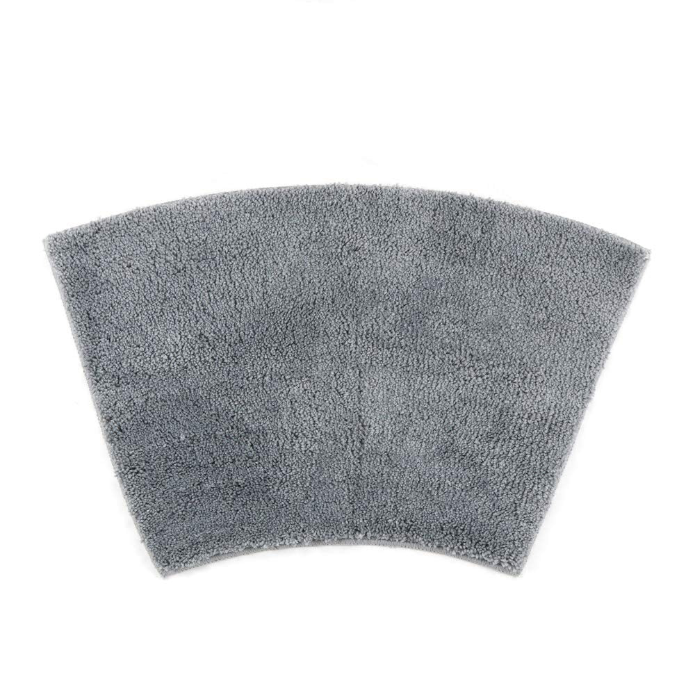 Seavish Luxury Grey Shag Curved Bath Rug, 18 x 30 inch Non Slip Microfiber Soft Absorbent Fanned Shower Mats Washable Bathroom Rug Corner Bath Tub Floor Carpet for Quadrant Shower Stall