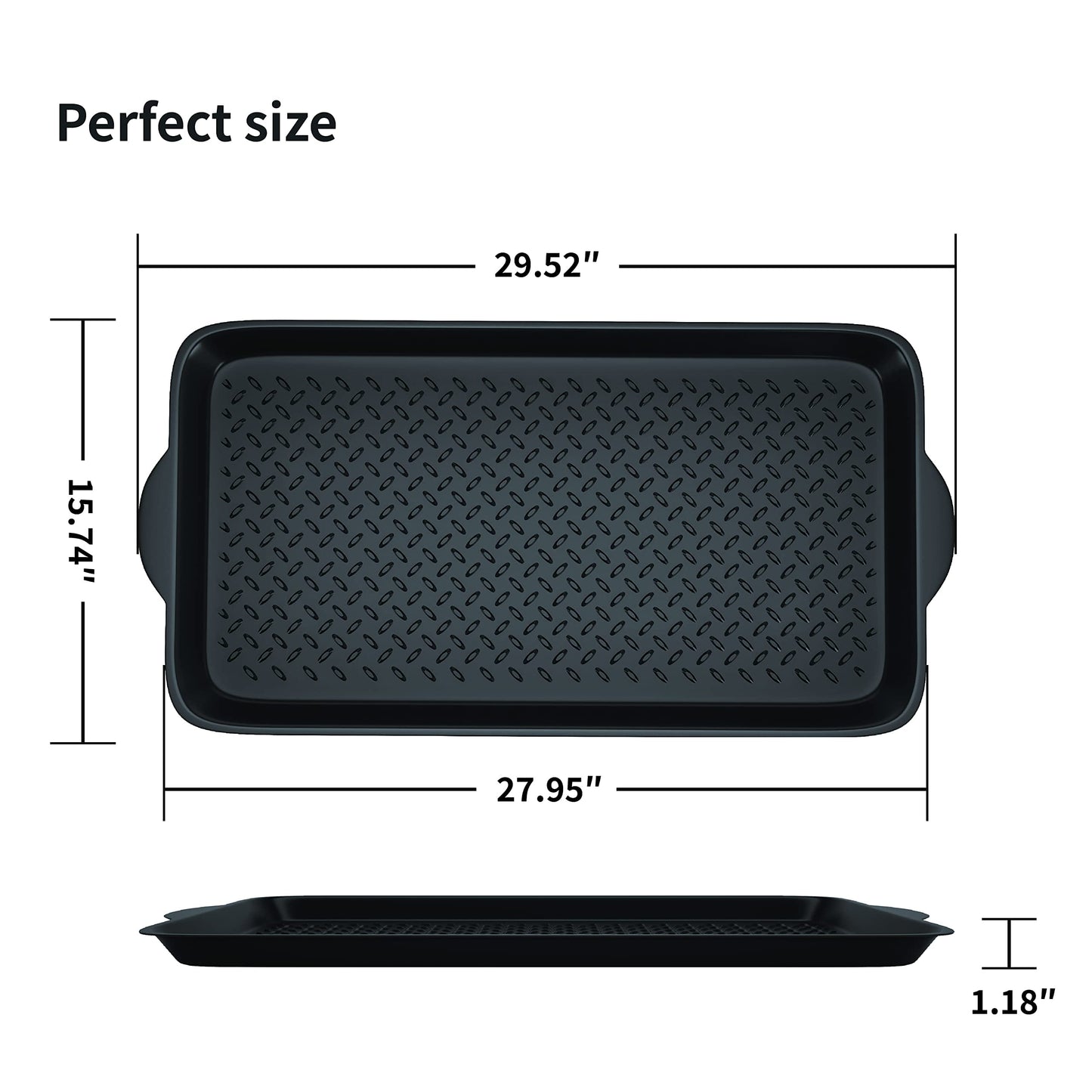 Matace 1 Pack Rubber Small Boot Tray for Entryway,Boot Mat,Shoe Tray,Shoe Mat for Indoor and Outdoor Use, 27.95"x 15.74" (Pack of 1)