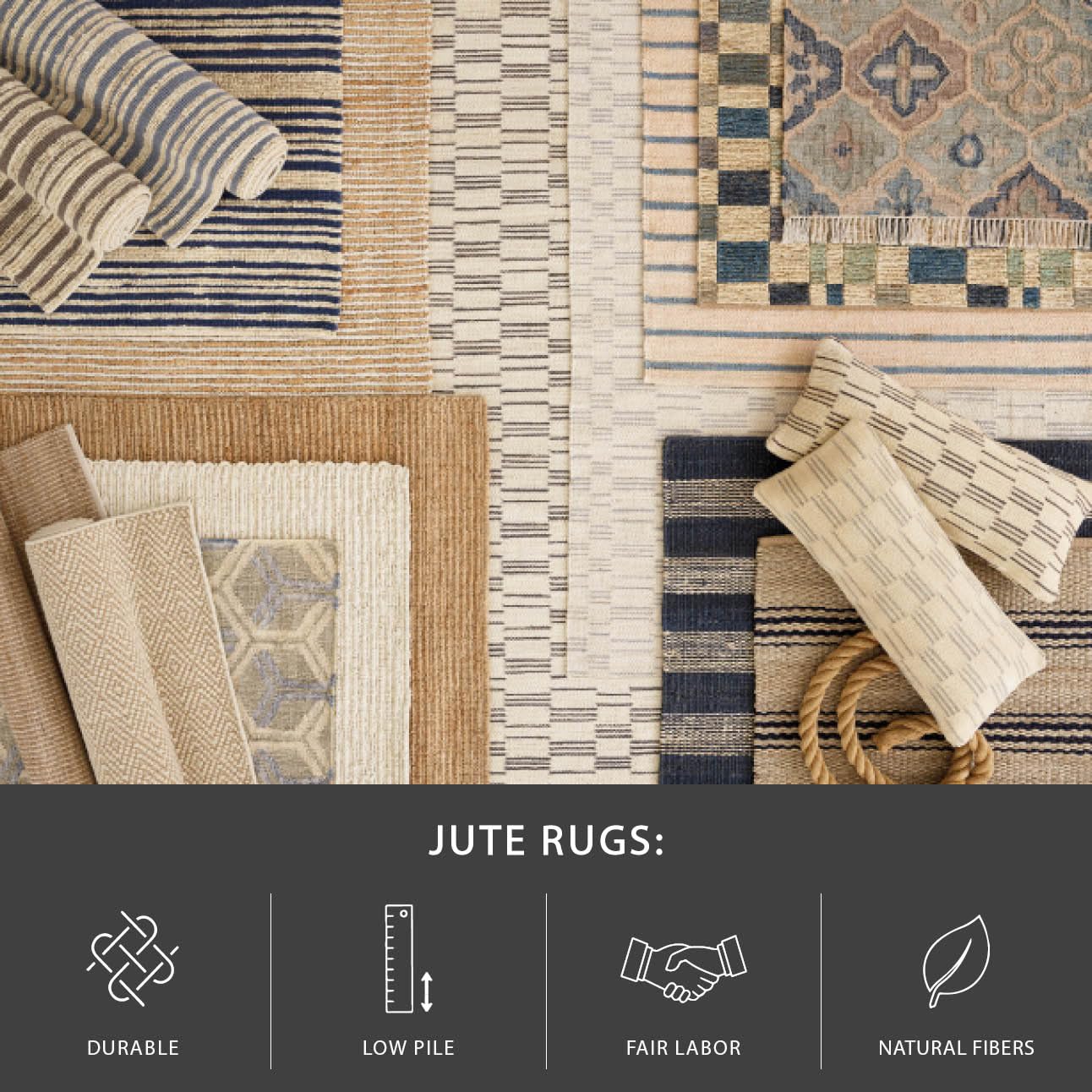 Dash & Albert Milo Ivory Handwoven Jute/Cotton Rug, 2 X 3 Feet, Tan Stripe Pattern