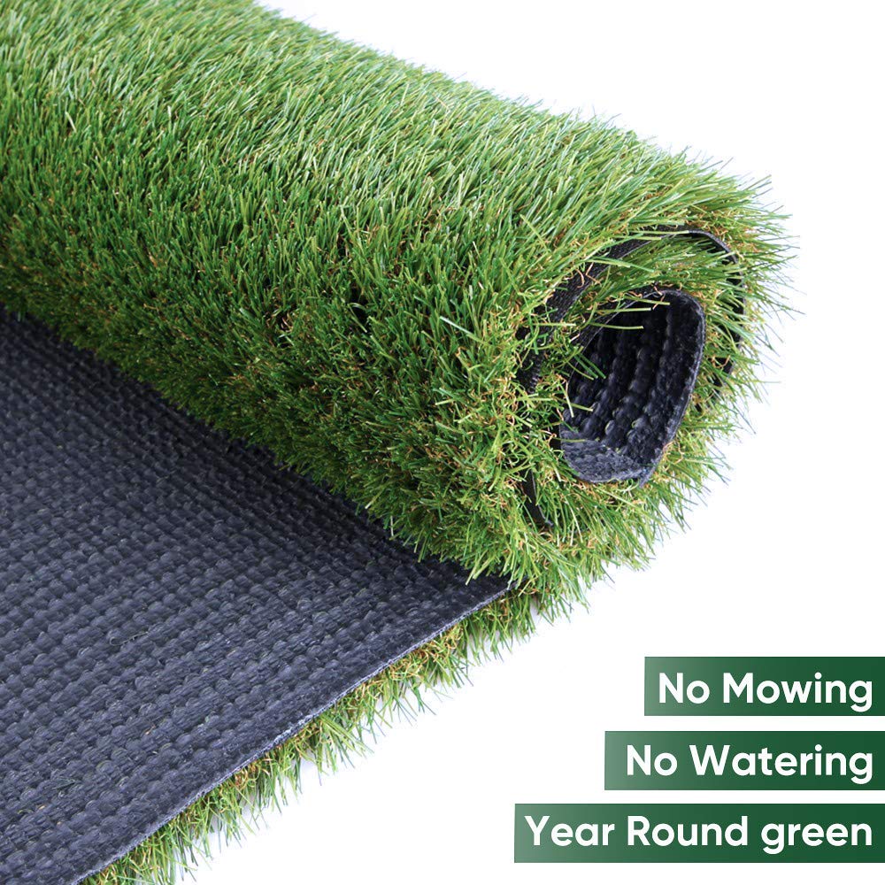 Petgrow Synthetic Artificial Grass Turf Lawn 4ft x 10ft, 1.38" Outdoor/Indoor Fake Grass Rug Astroturf for Dogs,Faux Grass Rug with Drainage Holes/Custom Size Provided