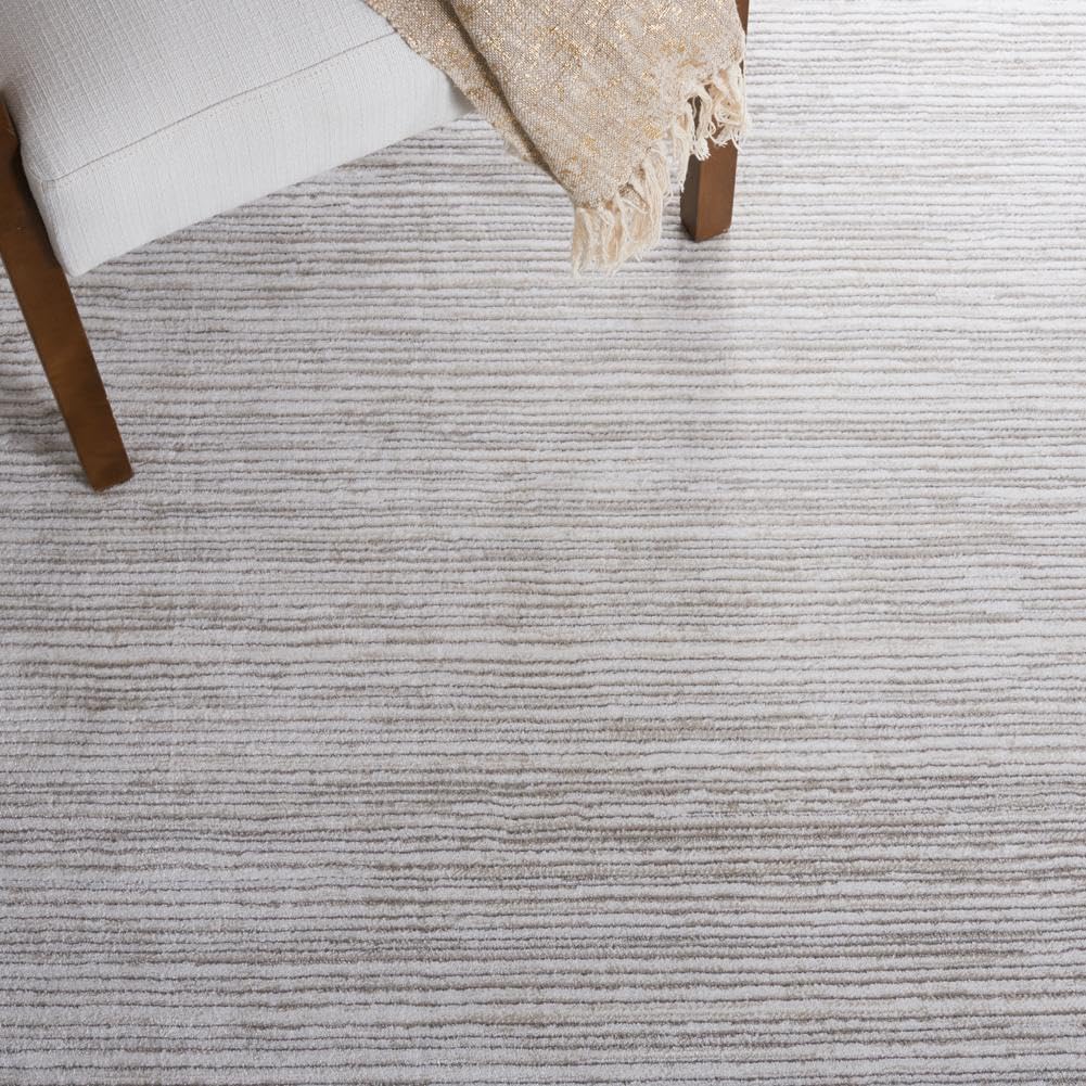 SAFAVIEH Vision Collection Square Rug - 10' Square, Ivory Grey, Modern Ombre Design, Non-Shedding & Easy to Clean, Ideal for Living Room, Bedroom, Dining Space (VSN606K)