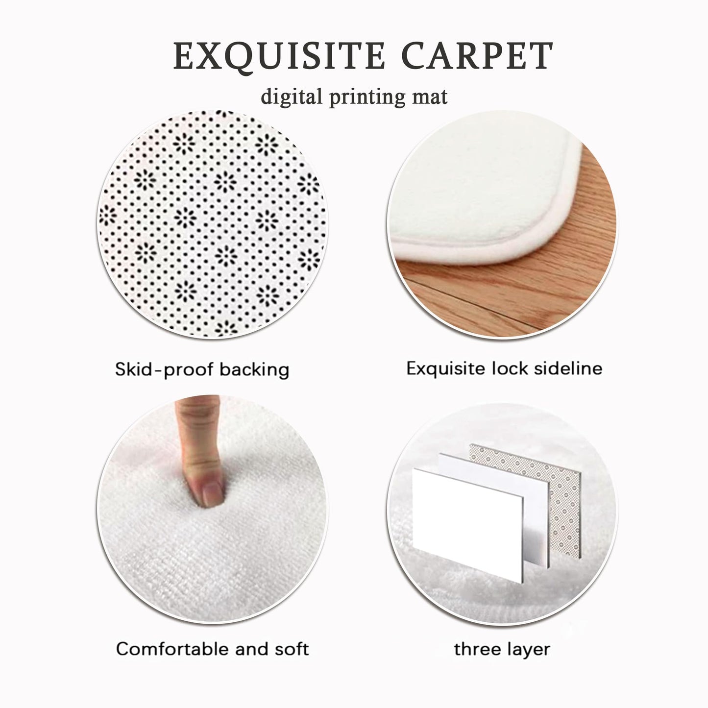 Elegant Kitchen Mats for Floor, Black Marble and Gold Ornate Design Soft Cushioned Non Slip Decor Rugs for Kitchen Sink and Laundry Room 3Pcs
