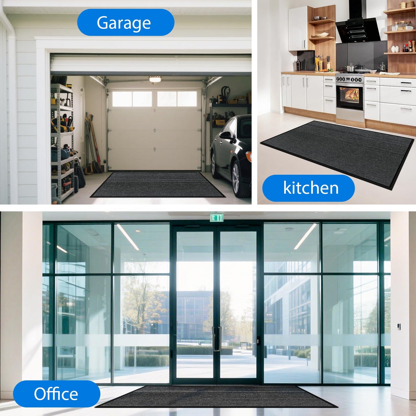 3' X 4' Durable Front Door Mat Indoor Outdoor Entrance, Commercial Door Floor Mat Heavy Duty Non-Slip Backing Entryway Doormats, Outdoor Mat for Home Entrance & Commercial High Traffic Area
