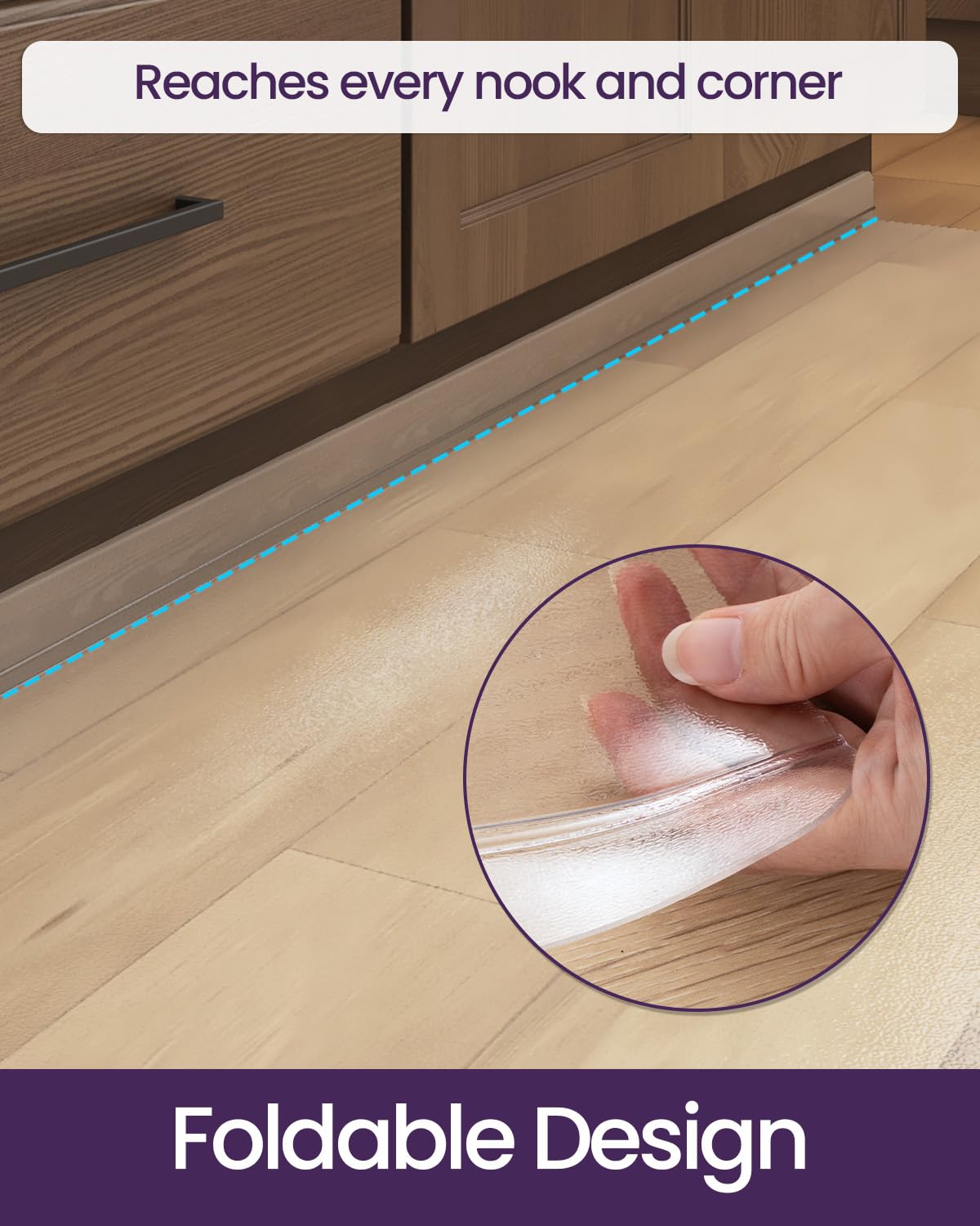 DEXI Plastic Kitchen Runner Rug 23"x59", Vinyl Floor Protector Mat Waterproof, Clear Carpet for Indoor Laundry Hallway Front Sink