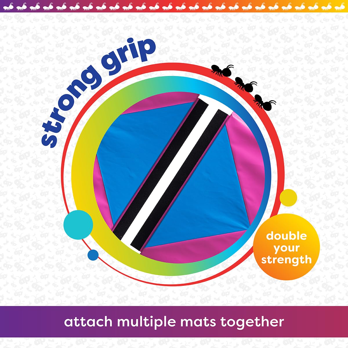 Antsy Pants Tumbling Mat for Kids – 5-Fold Gymnastics Mat, Easy to Clean, Sturdy, Foldable Tumbling Mat, Padded, Lightweight, Portable, Gymnastics Equipment for Active Play, Pink/Neon Blue
