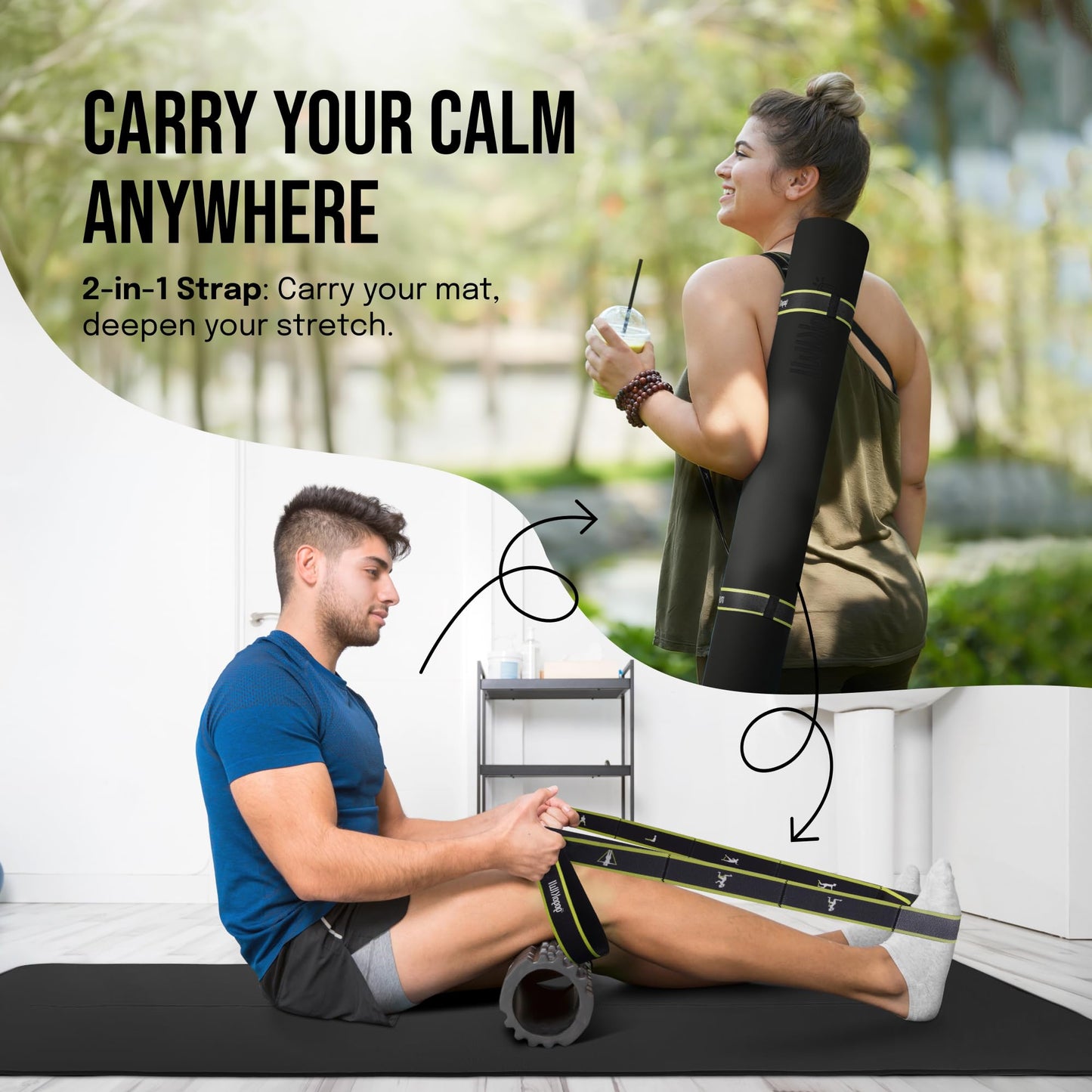 Gogokiwi Extra Wide Yoga Mat for Men Women (72"L x 36"W x 1/4" Thick) Non Slip Fitness & Exercise Mat with Alignment Marks for Yoga, Pilates, Floor Workouts