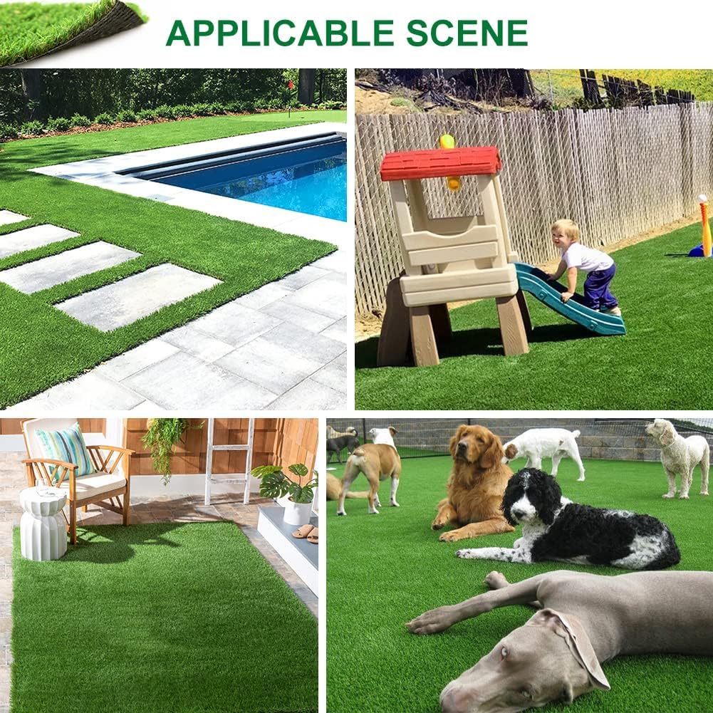 Petgrow Artificial Synthetic Grass Turf 5FTX8FT(40 Square FT),0.8" Pile Height Indoor Outdoor Pet Dog Artificial Grass Mat Rug Carpet for Garden Backyard Balcony