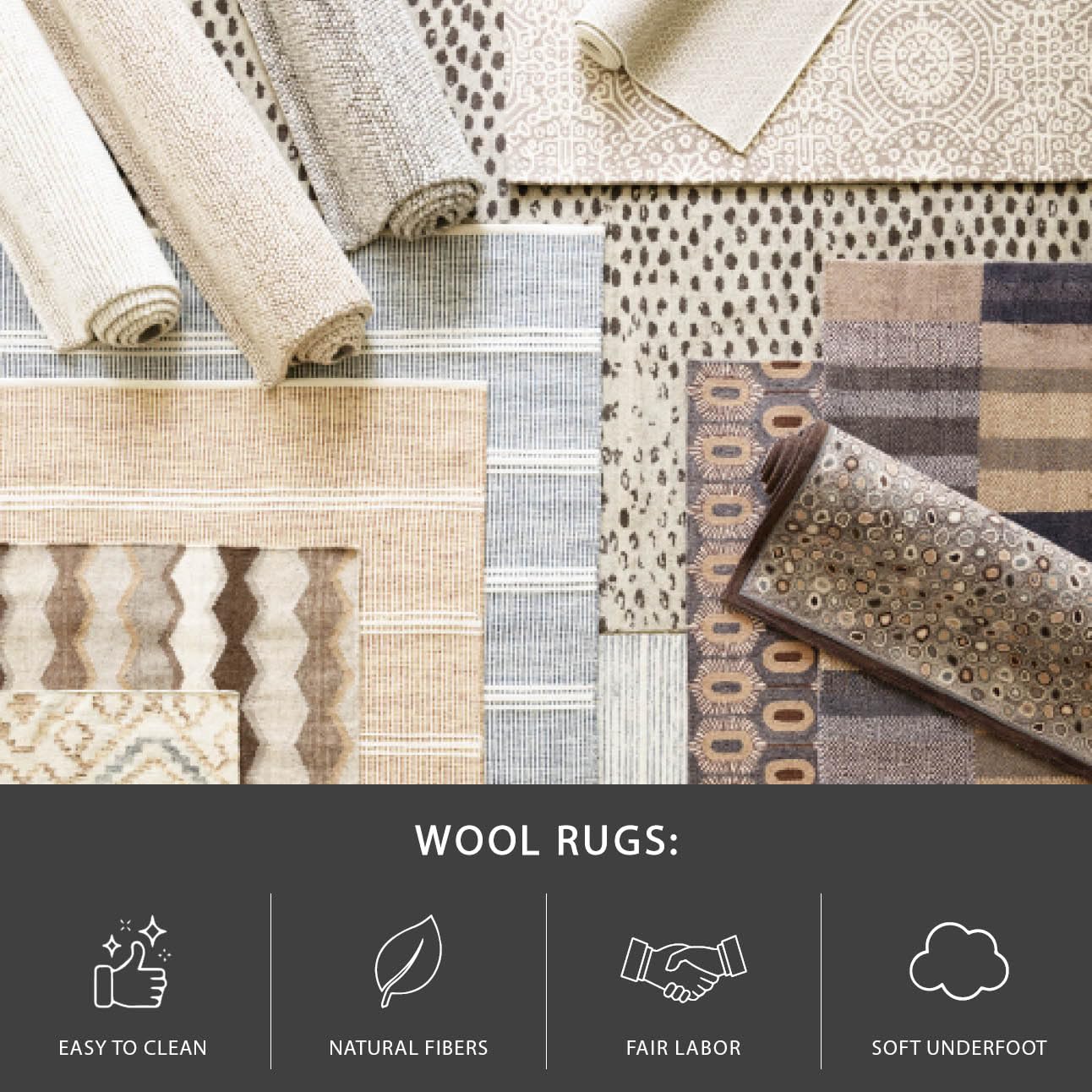 Dash and Albert Brindle Stripe Spice Hand Loom Knotted Wool Rug, 2 X 3 Feet, Multi Stripe Pattern - Premium Luxury Hotel Quality Soft Breathable Hypoallergenic Machine Washable Easy Care All