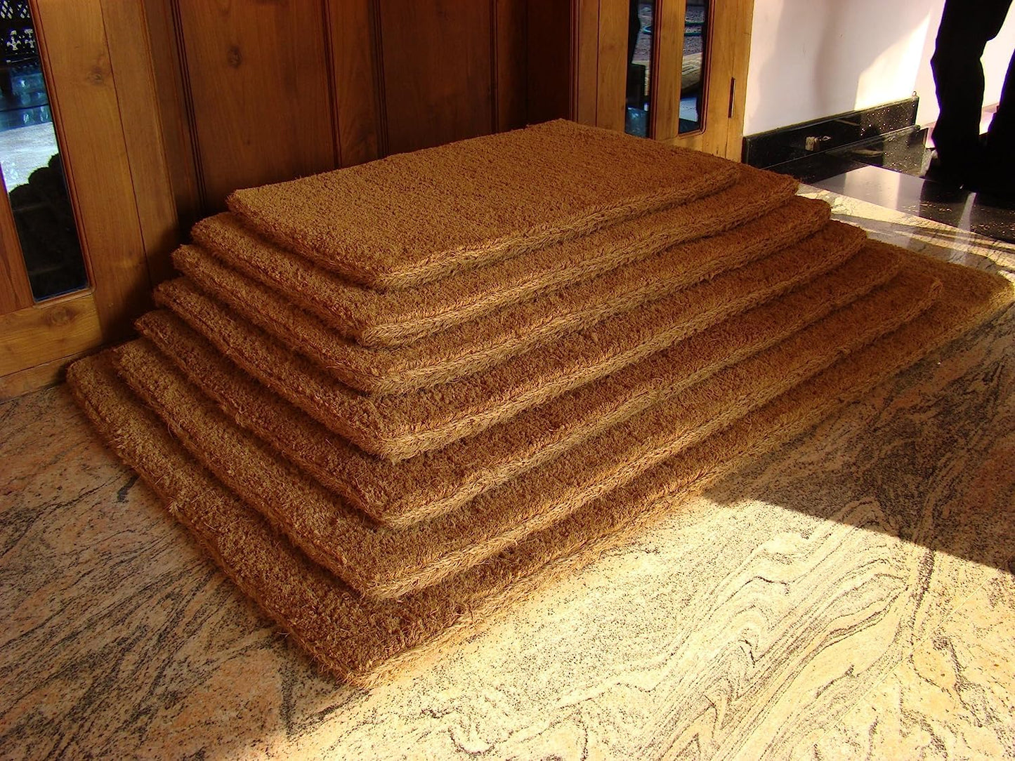 Ecomills 1.5" Extra Thick Coco Coir Doormat with Woven Back, 36" x 60", Natural Coconut Fiber Welcome Mat, Heavy Duty Outdoor Door Mat for Front Door, Entrance, Porch, Patio