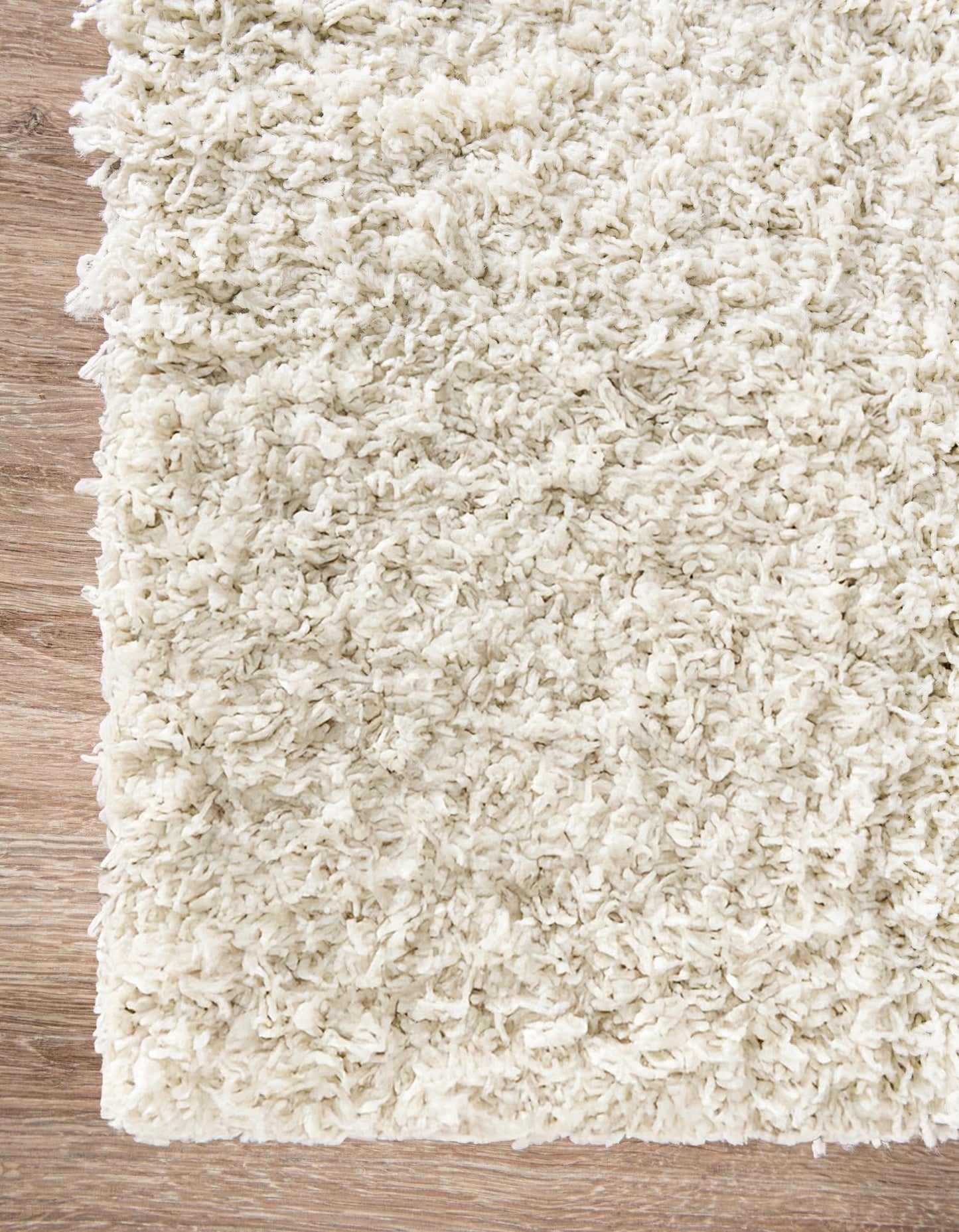 Unique Loom Solid Shag Collection Area Rug (5' 1" x 8' Rectangle Pure Ivory)