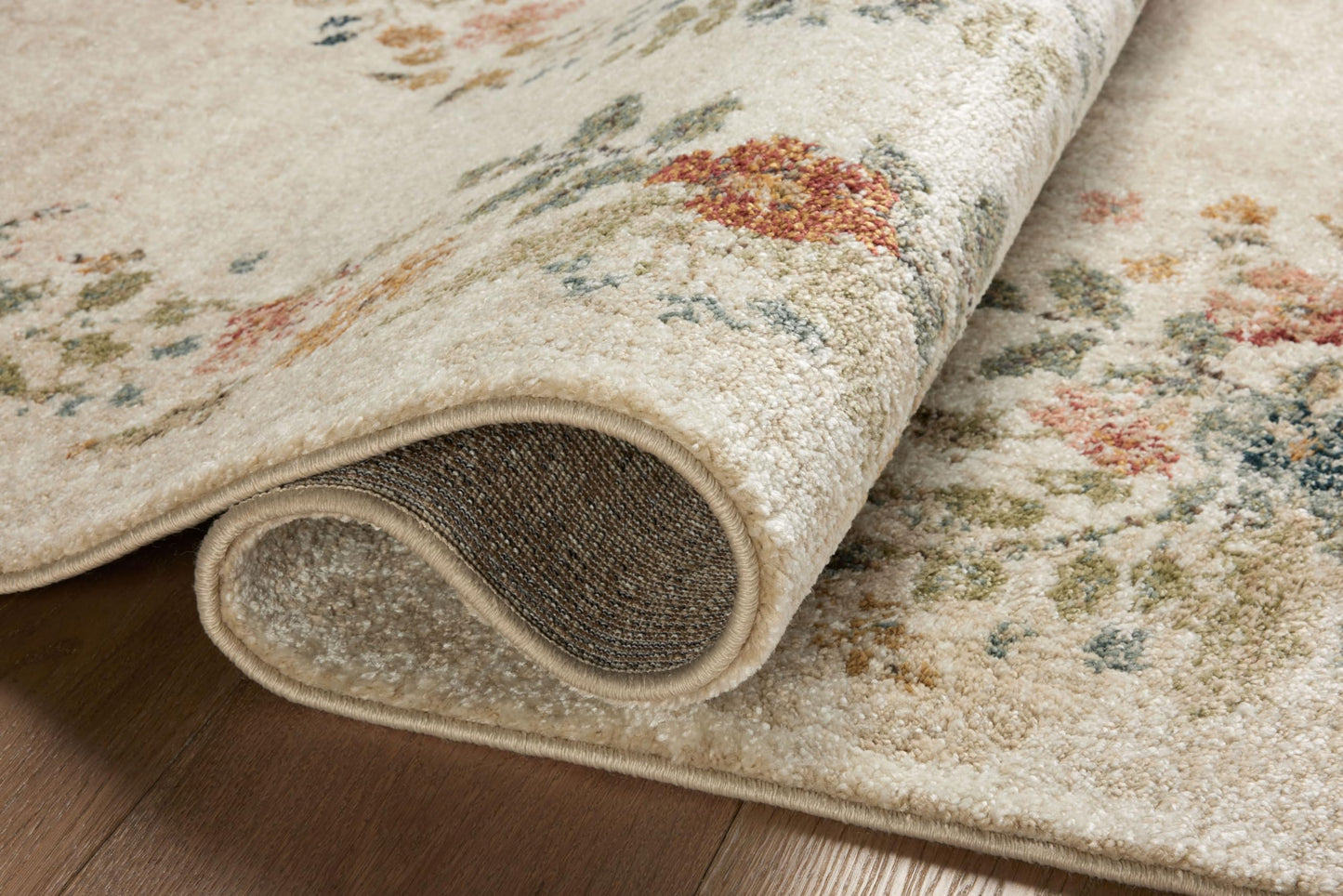 Loloi Rifle Paper Co. Laurel Collection LAU-01 Cream 6'-6" x 9'-2" Area Rug