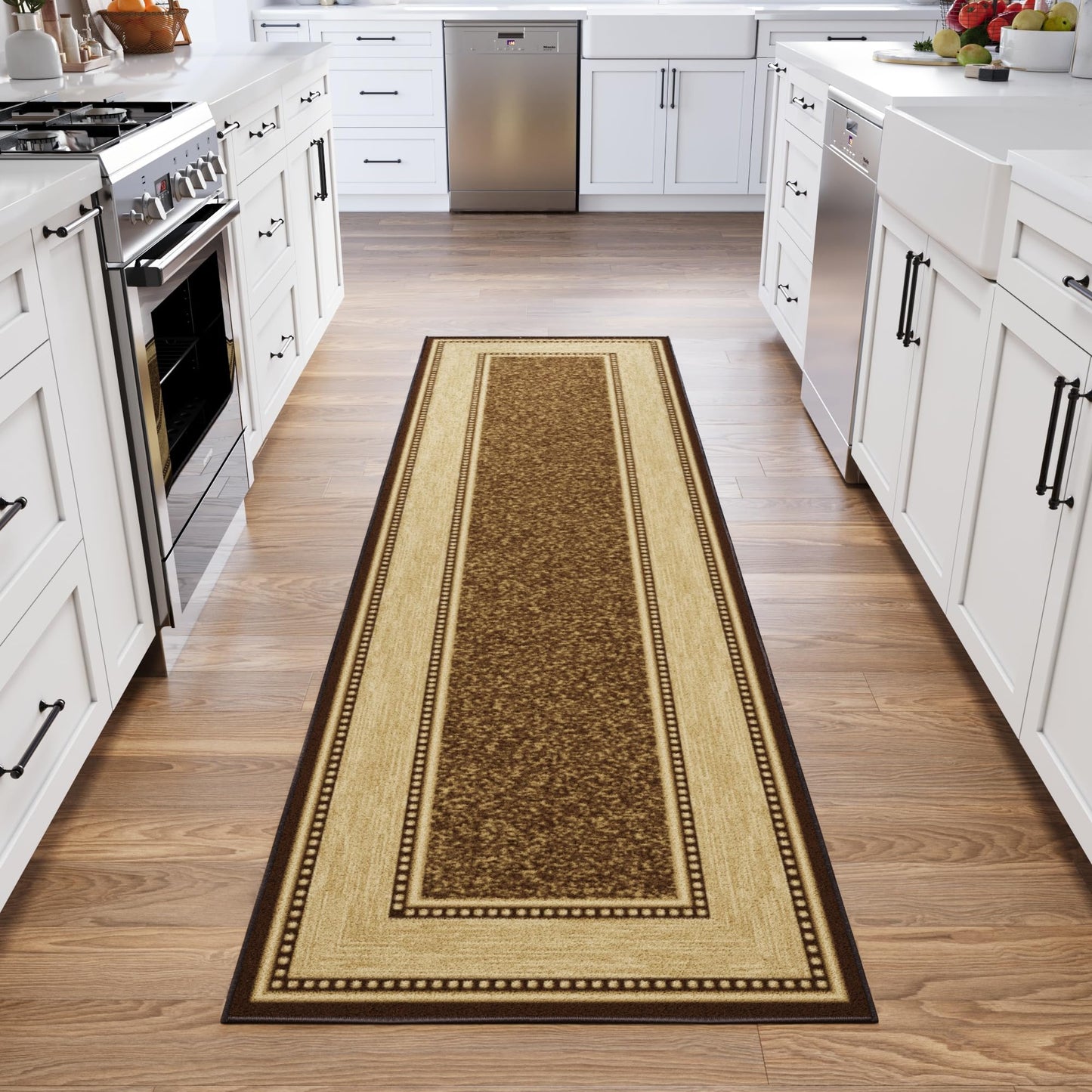 Ottomanson Hallway Runner Rug 2'7" x 9'6" – Non Slip Rubber Backed