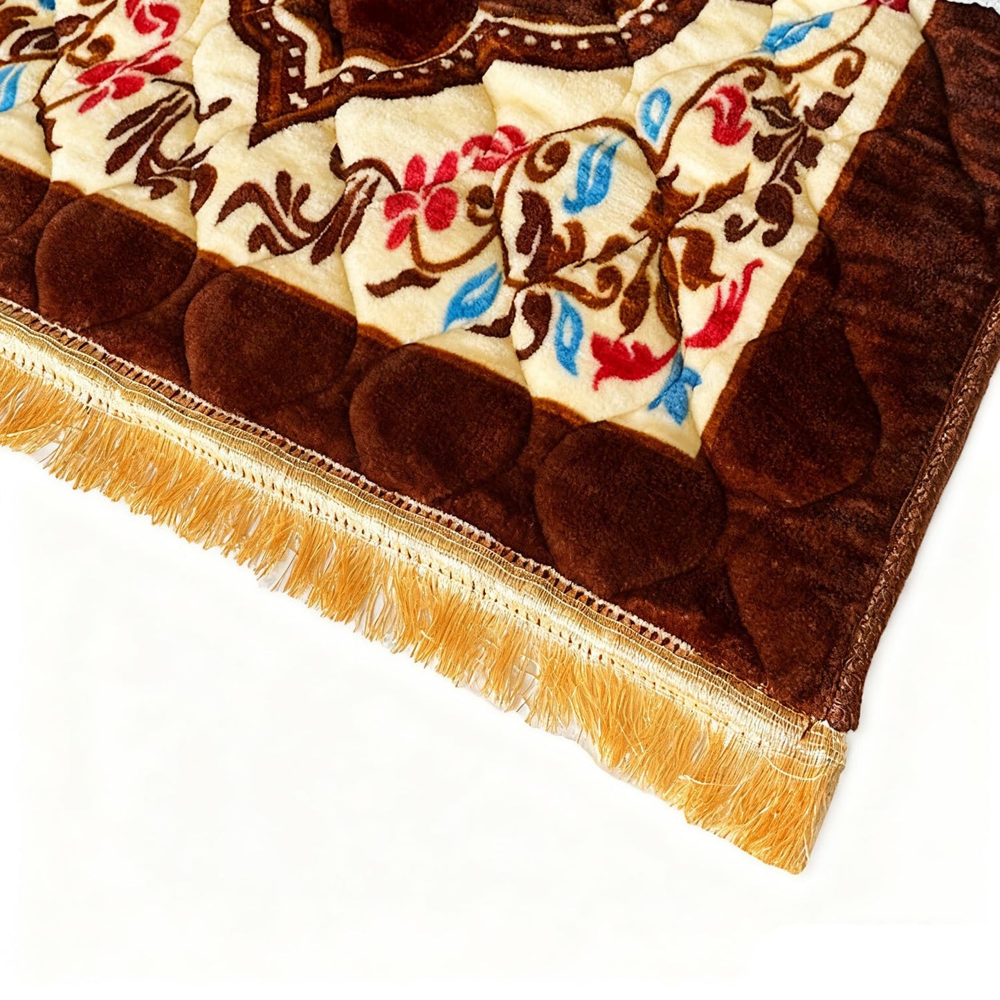 JE JOUE Prayer Rug Muslim Mat Islamic Soft Large Prayer Matt Islam, Padded Islamic Prayer Mat Thick for Men and Women, Janamaz, Sajadah (Brown)