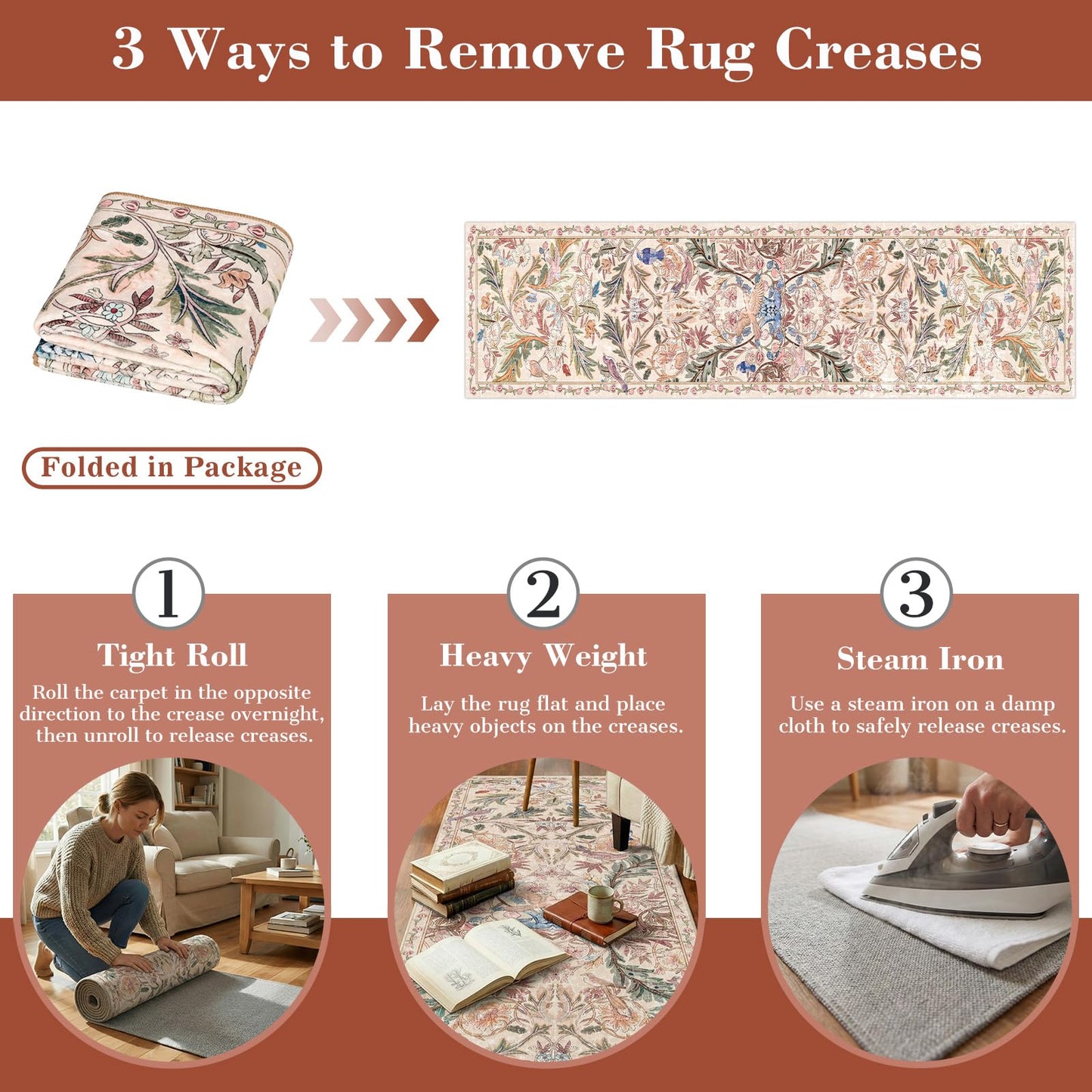 nesrt Jungle Runner Rug for Hallway 2x10Ft, Non Slip Washable Long Bird Kitchen Runner Rugs, Soft Boho Floral Forest Floor Jungle Carpets for Hall Entryway Laundry Bedroom Farmhouse Decor (Pink)