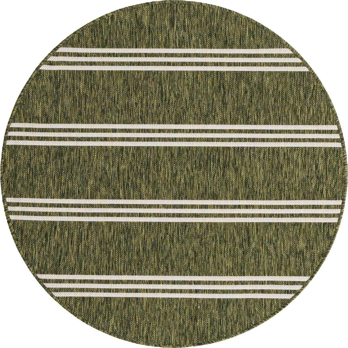 Unique Loom Jill Zarin Outdoor Collection Area Rug - Anguilla (4' 1' Round, Green/ Ivory)