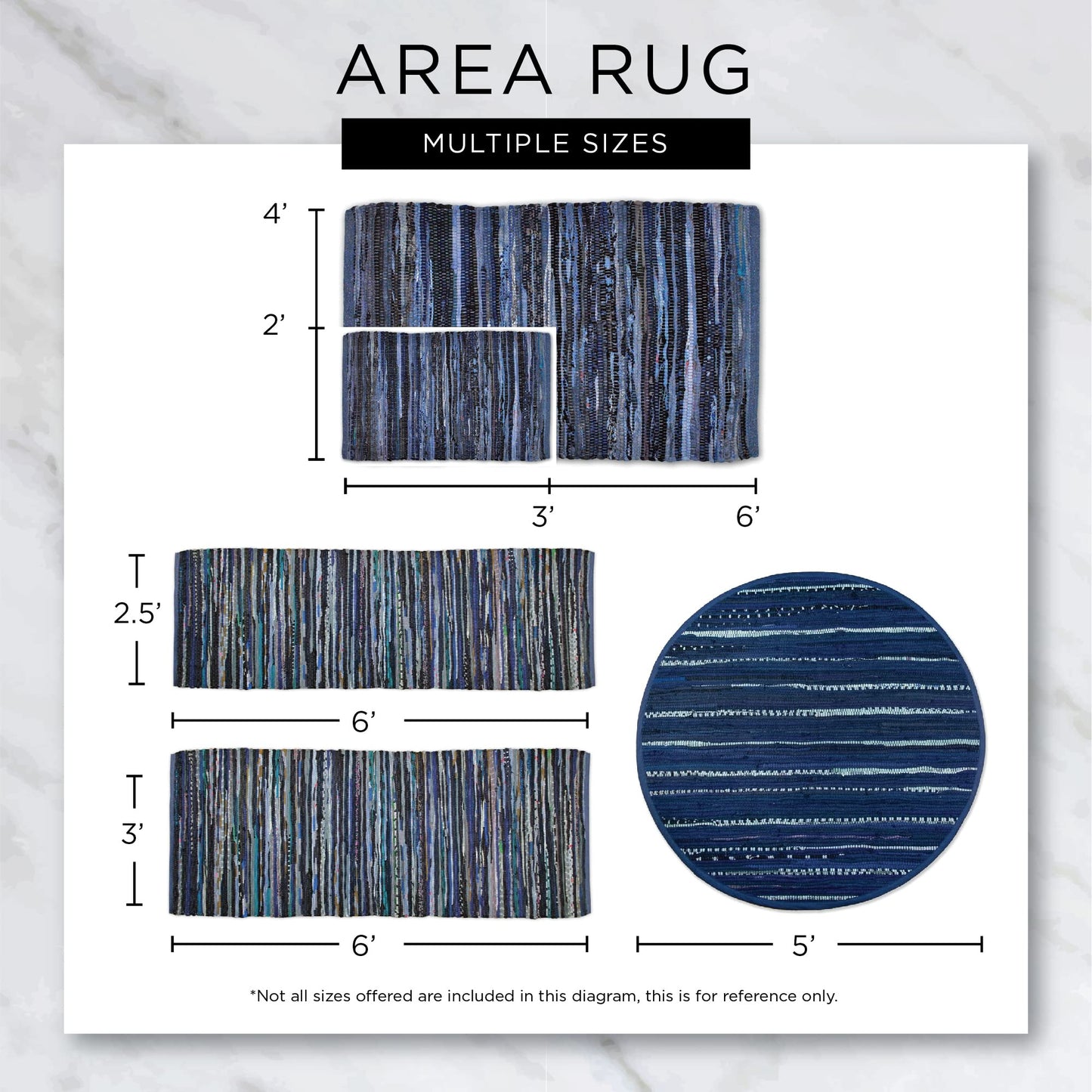 DII Variegated Recycled Yarn Modern Edge Stripe, 2x3', Stone