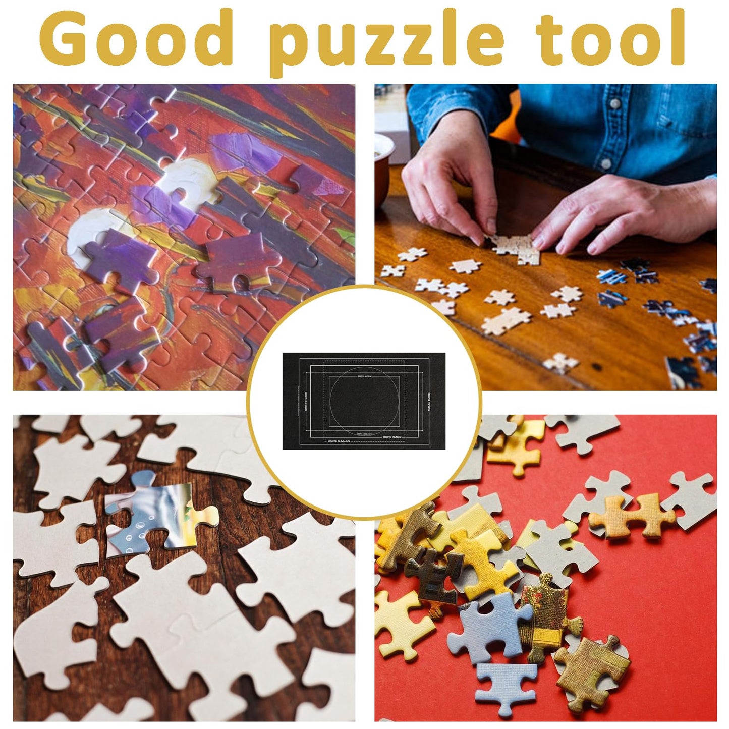 Puzzle Mat Roll Up, Large 1500-Piece Puzzle Matt Rollup with Non-Slip Surface, Portable Storage Solution for Enthusiasts, Black