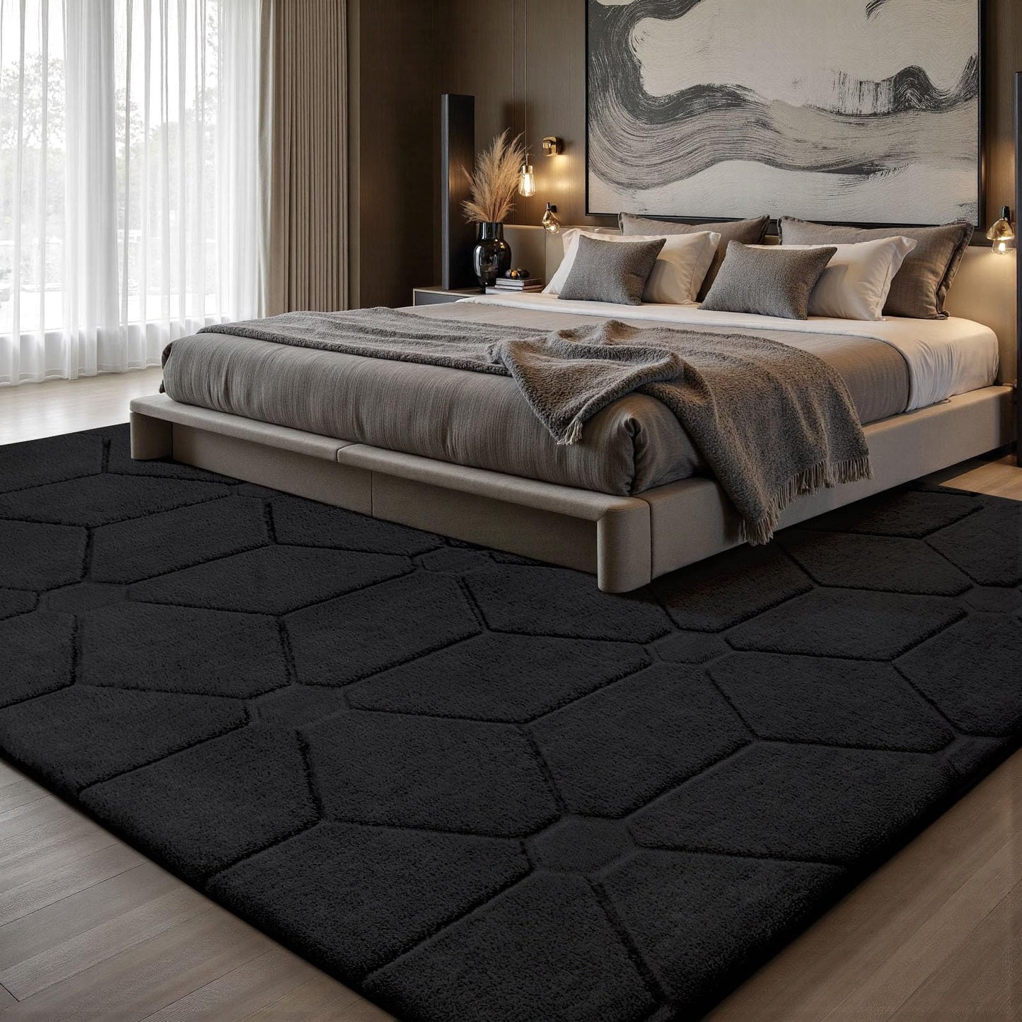 Sour Lemon Area Rugs 9x12 Living Room, Soft Large Area Rug Fluffy Grey Rugs for Bedroom,Machine Washable Area Rug Non Slip Carpet Rug for Living Room Playroom Kids Room Home Decor