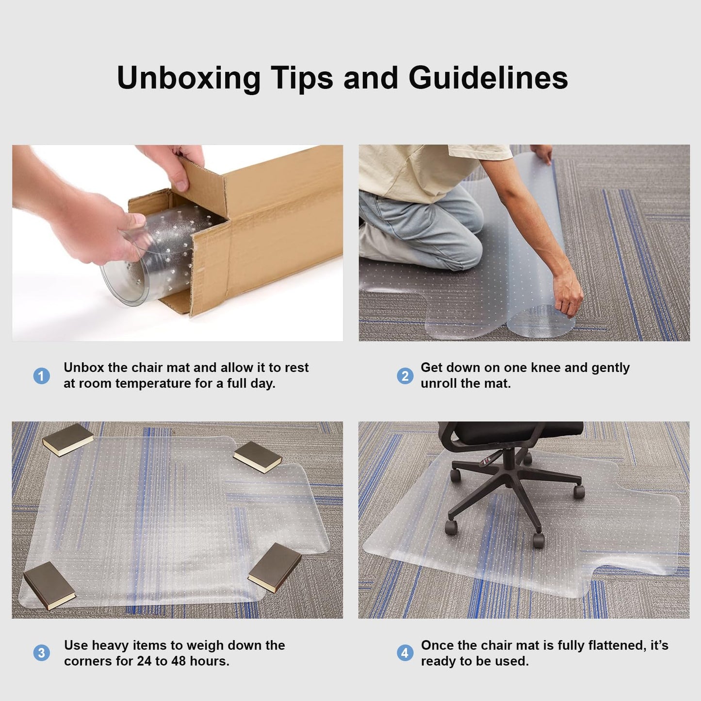 Heavy Duty Chair Mat for Carpet,36"x48",2.2mm,Office Floor Mat for Carpeted Floors,Under Desk Mat for Low Pile Carpet,Mat for Office Chair on Carpet