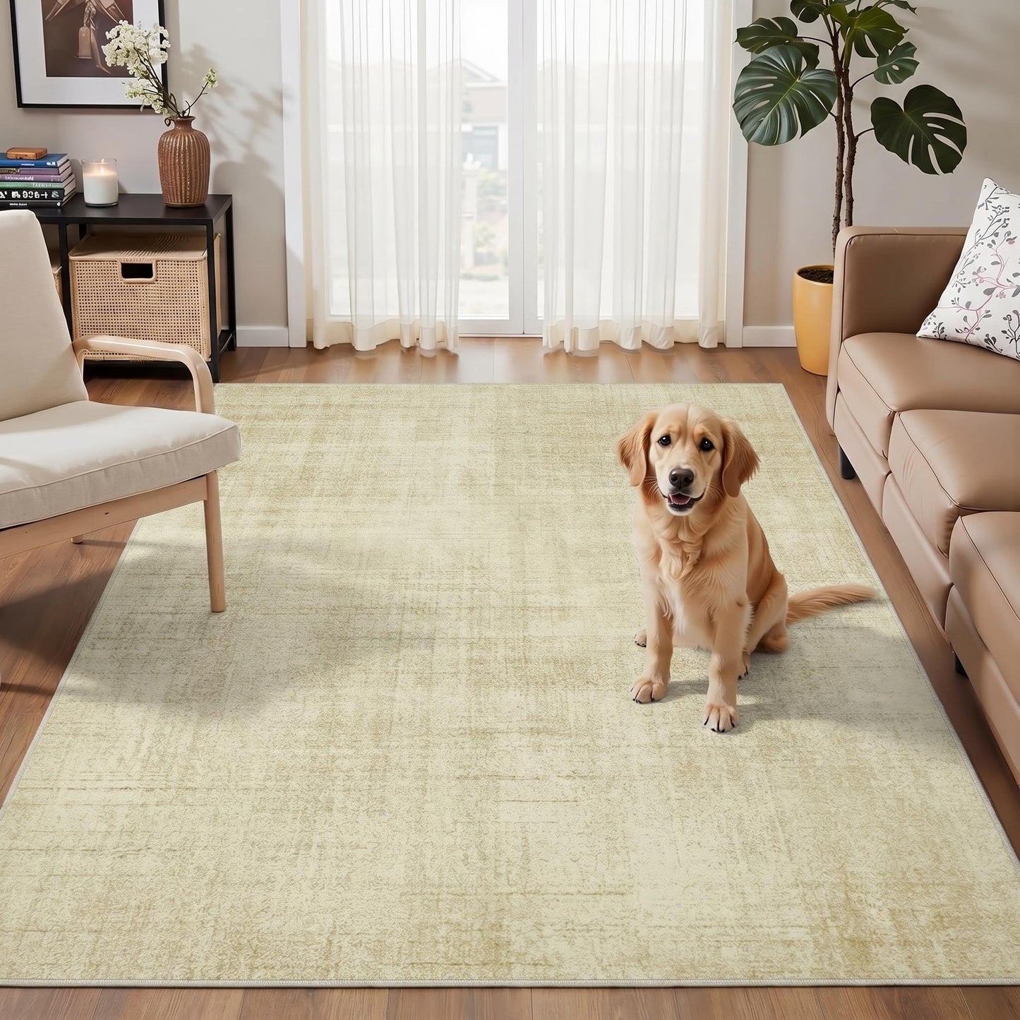 Joydeco 4x6 Area Rugs Classic for Living Room, Beige