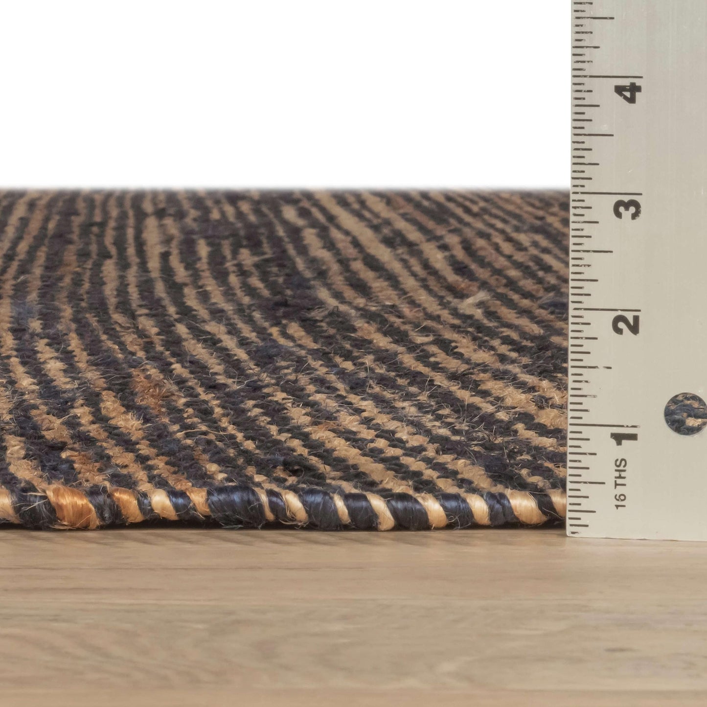 Home Conservatory Striped Handwoven Jute Rug, 5 X 8 Feet, Blue/Neutral Stripe Pattern