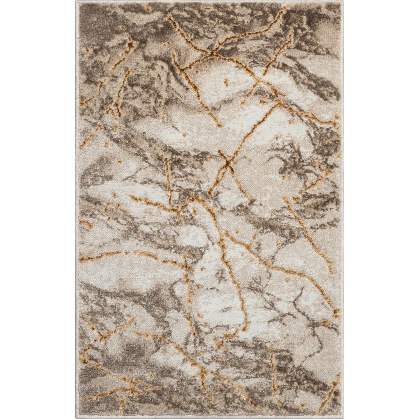 LUXE WEAVERS Marble Abstract Beige 2x3 Area Rug