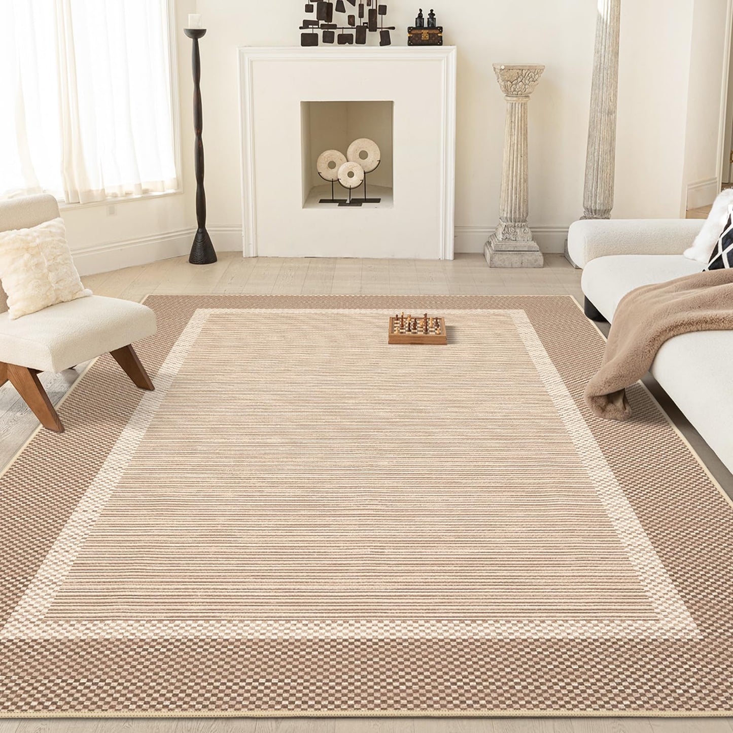 ILANGO Jute Area Rugs for Outdoor, Patio Woven Washable Rugs 5'x7', Natural Farmhouse Rugs for High Traffice Areas, Non Slip Carpet with Rubber Backing for Patio Backyard Balcony Porch