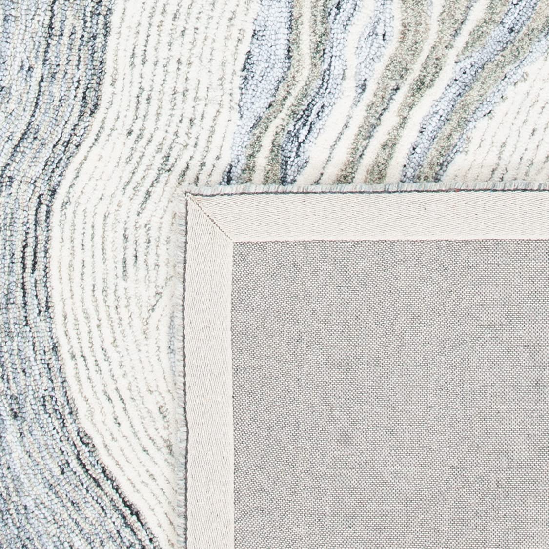 SAFAVIEH Fifth Avenue Collection Area Rug - 9' x 12', Grey & Ivory, Handmade Mid-Century Modern Abstract New Zealand Wool, Ideal for High Traffic Areas in Living Room, Bedroom (FTV121F)