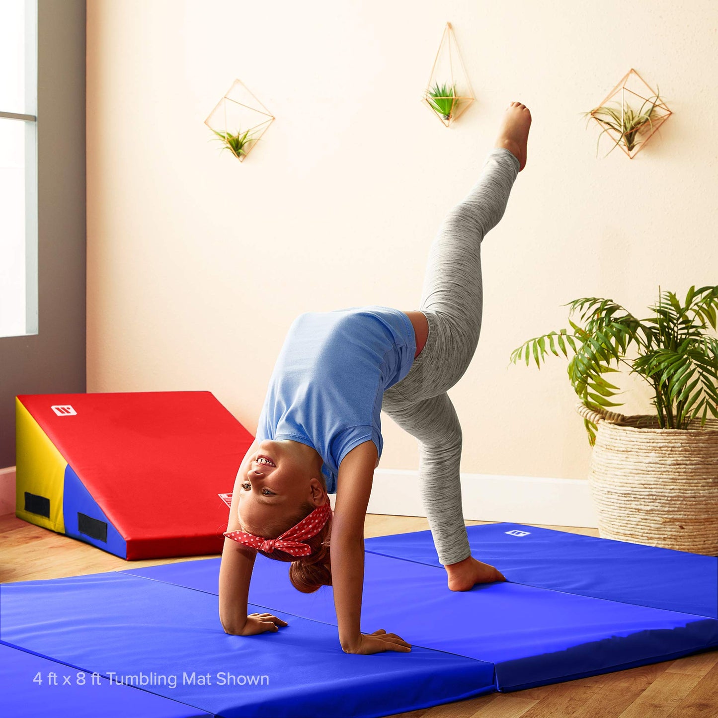 We Sell Mats Gymnastics Mat, Folding Tumbling Mat, Portable with Hook & Loop Fasteners