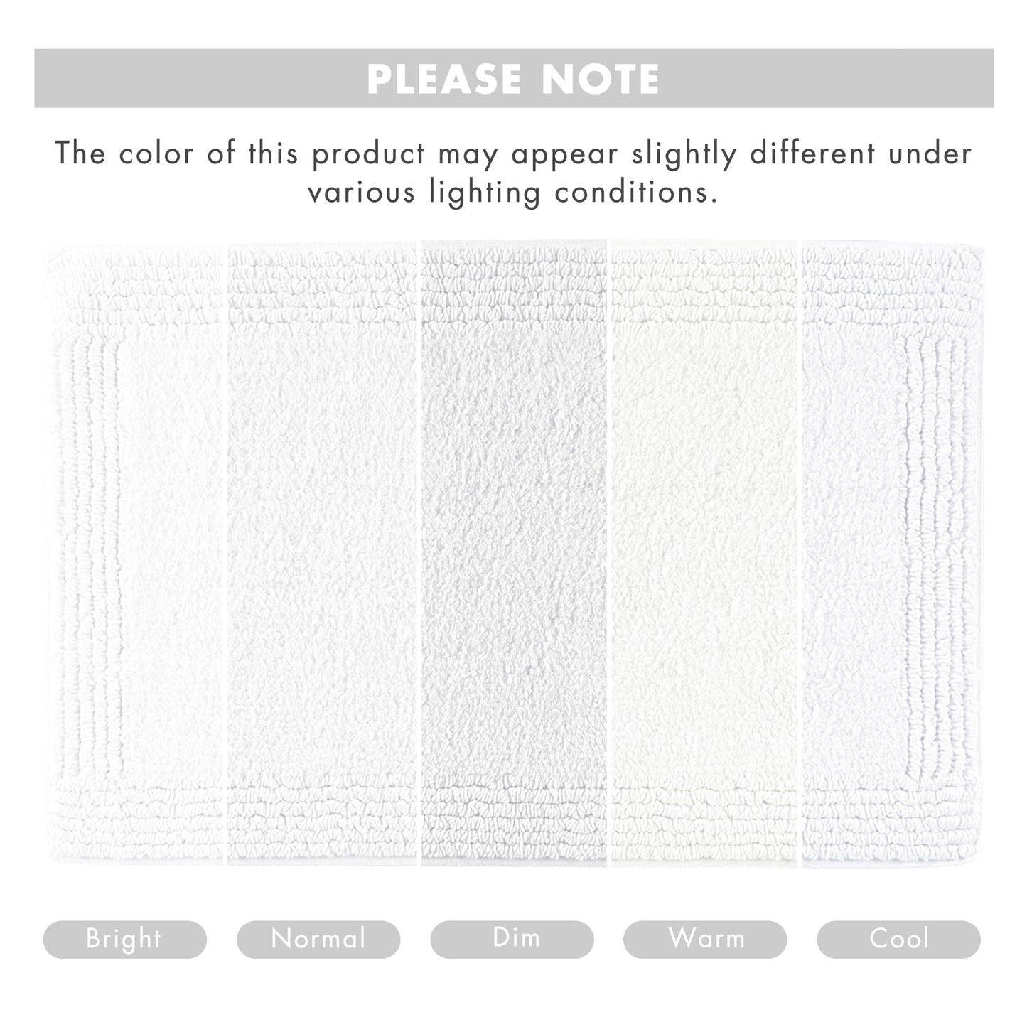 Madison Park Splendor Reversible 100% Cotton Tufted Bathroom Rug-3000 GSM Hotel Quality Luxurious Plush Medium Pile Bath Mat Absorbent, Quick Dry, Shower Room Décor, 21x34, White