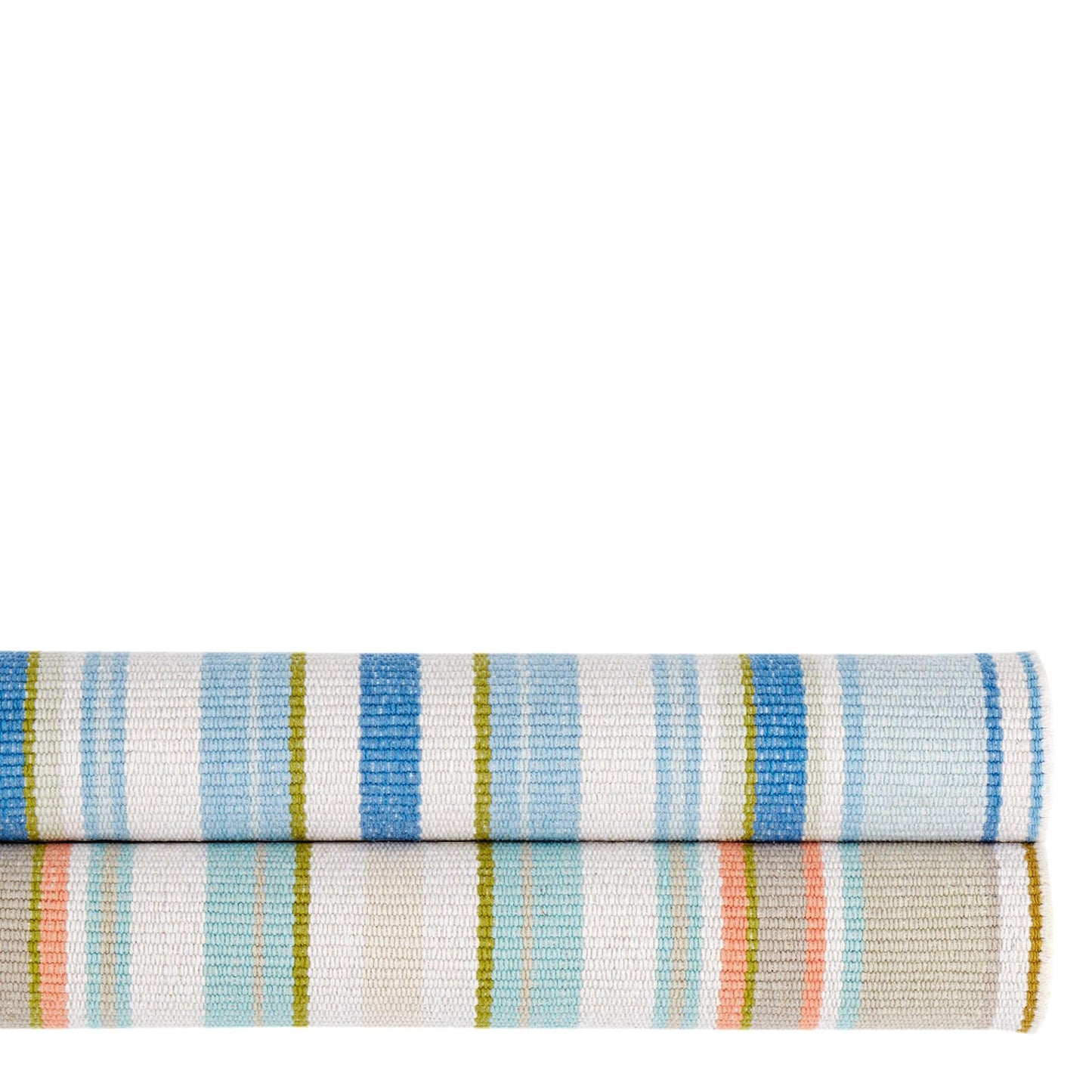 Dash & Albert Daphne Stripe Sky Handwoven Cotton Rug, Runner-2.5 X 8 Feet, Multi Stripe Pattern - Premium Luxury Hotel Quality Soft Breathable Hypoallergenic Machine Washable Easy Care All Season