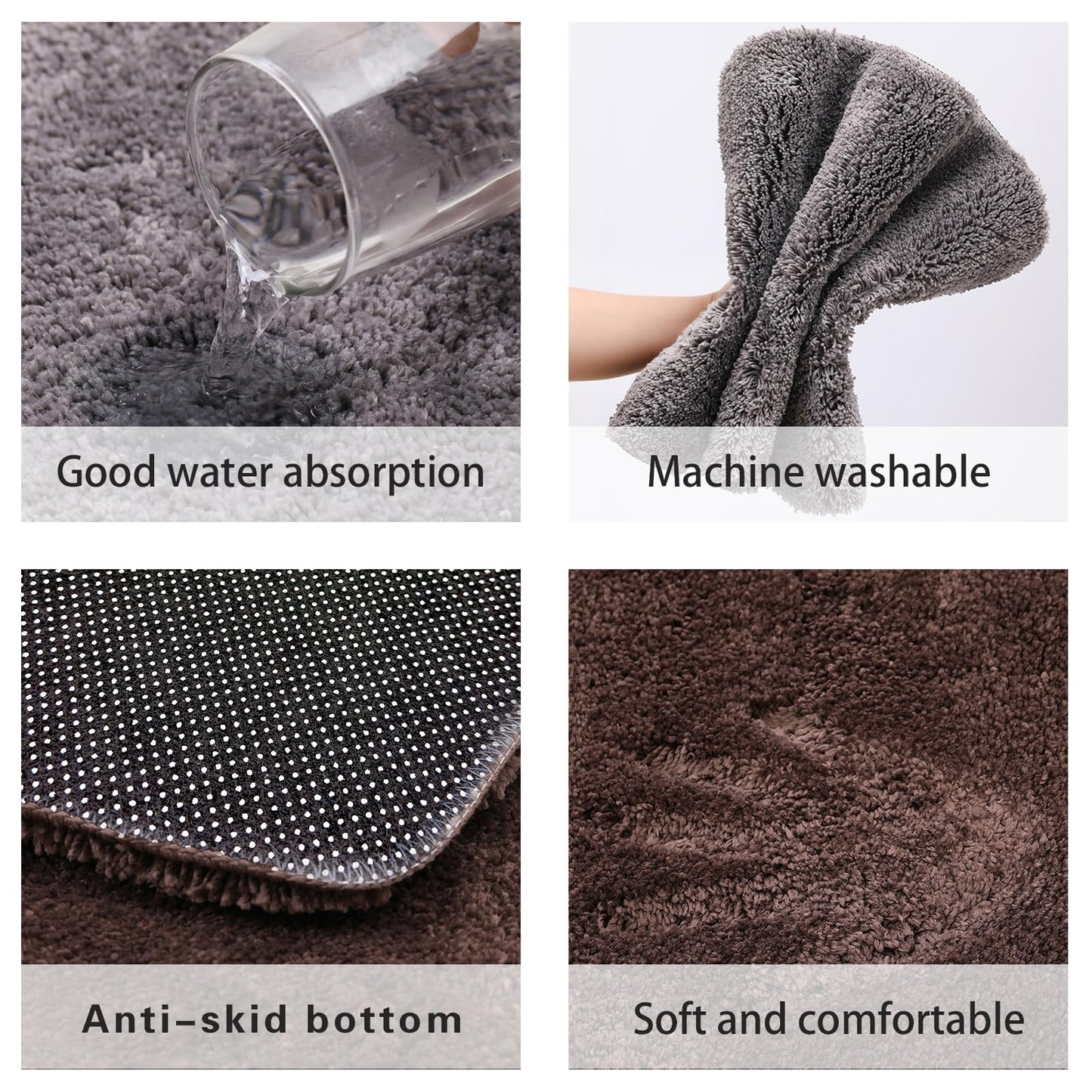 Eanpet Red Bathroom Rugs Water Absorbent Chenille Bath Mat for Bathroom Machine Washable Shower Mats Bath Rug for Kids Shower Tub,16" x 24",Red
