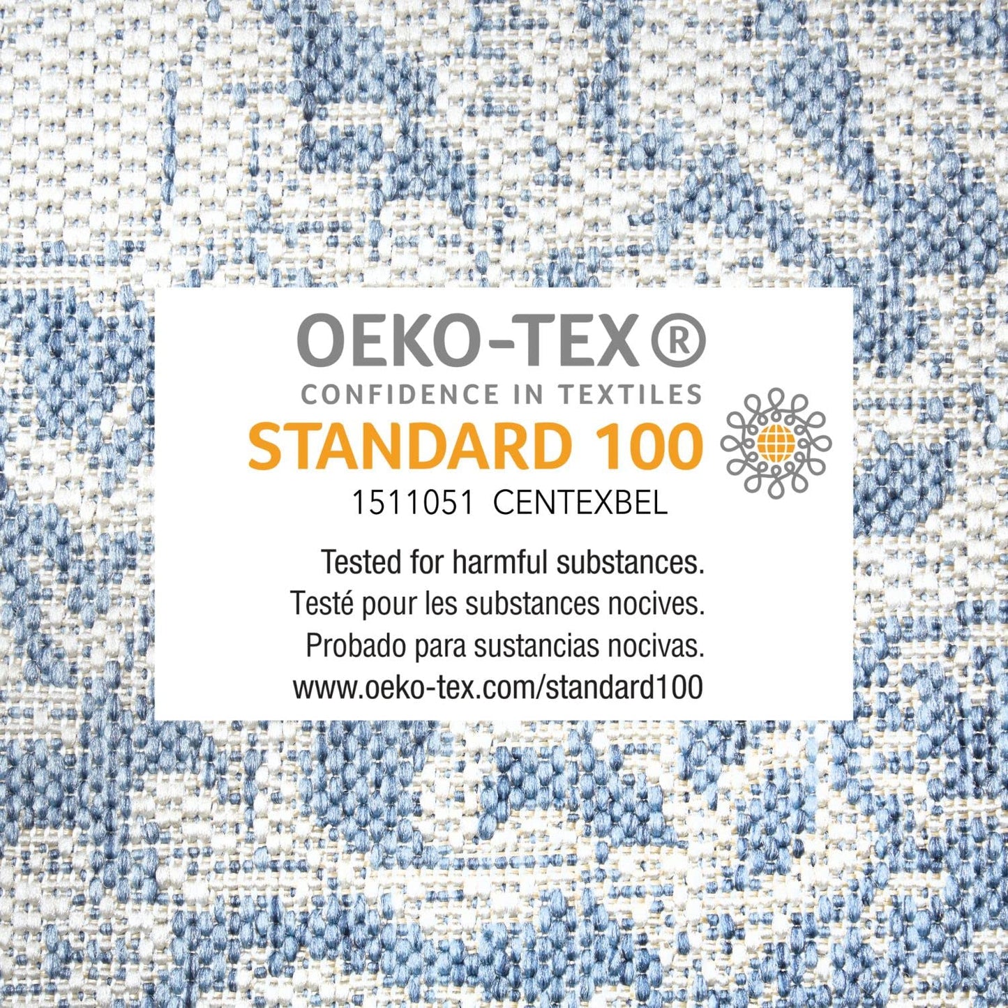 Nicole Miller New York Patio Country Azalea Transitional Medallion Indoor/Outdoor Area Rug, Grey/Blue, 3'11"x5'2"