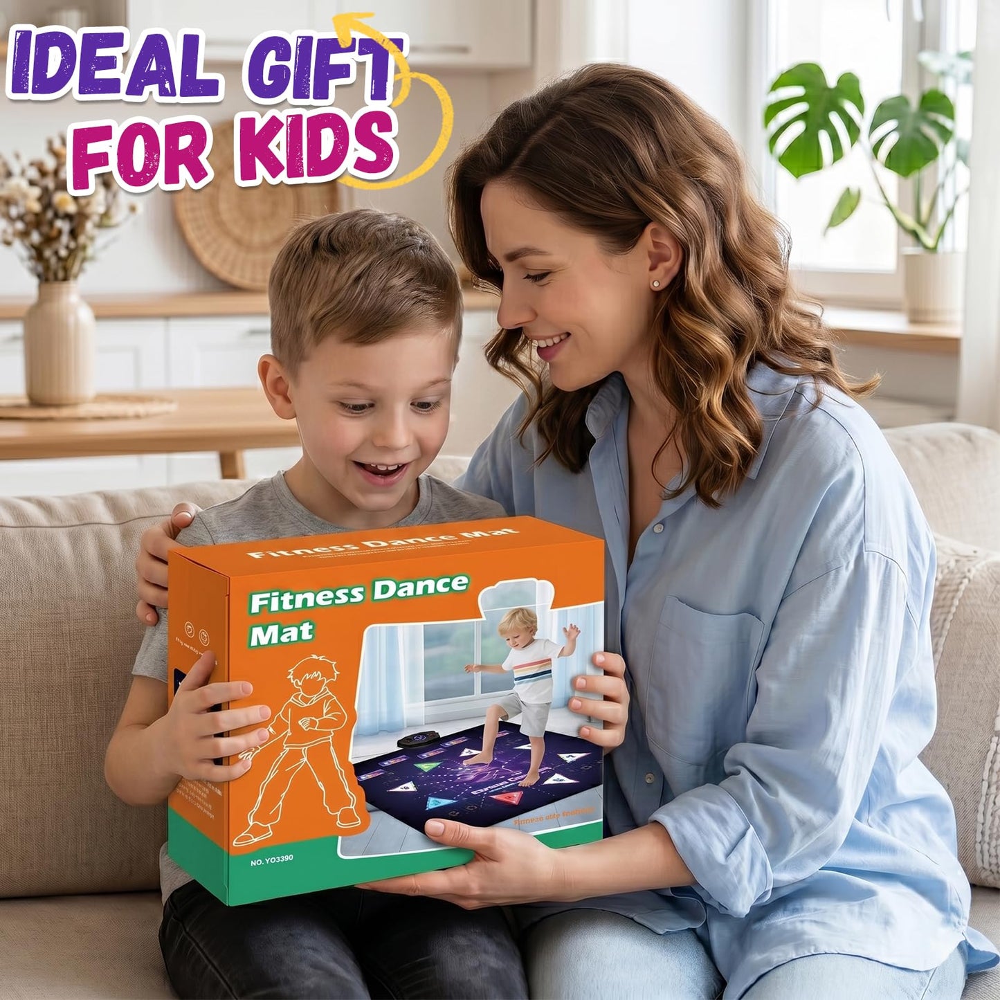 YESHIN Light-Up Dance Mat for Kids, Upgraded Extra Large Dance Pad with Bluetooth & 6 Game Modes, Rechargeable Musical Dancing Mat, Non-Slip Waterproof Toy with 8 Buttons for Boys & Girls Ages 3-12