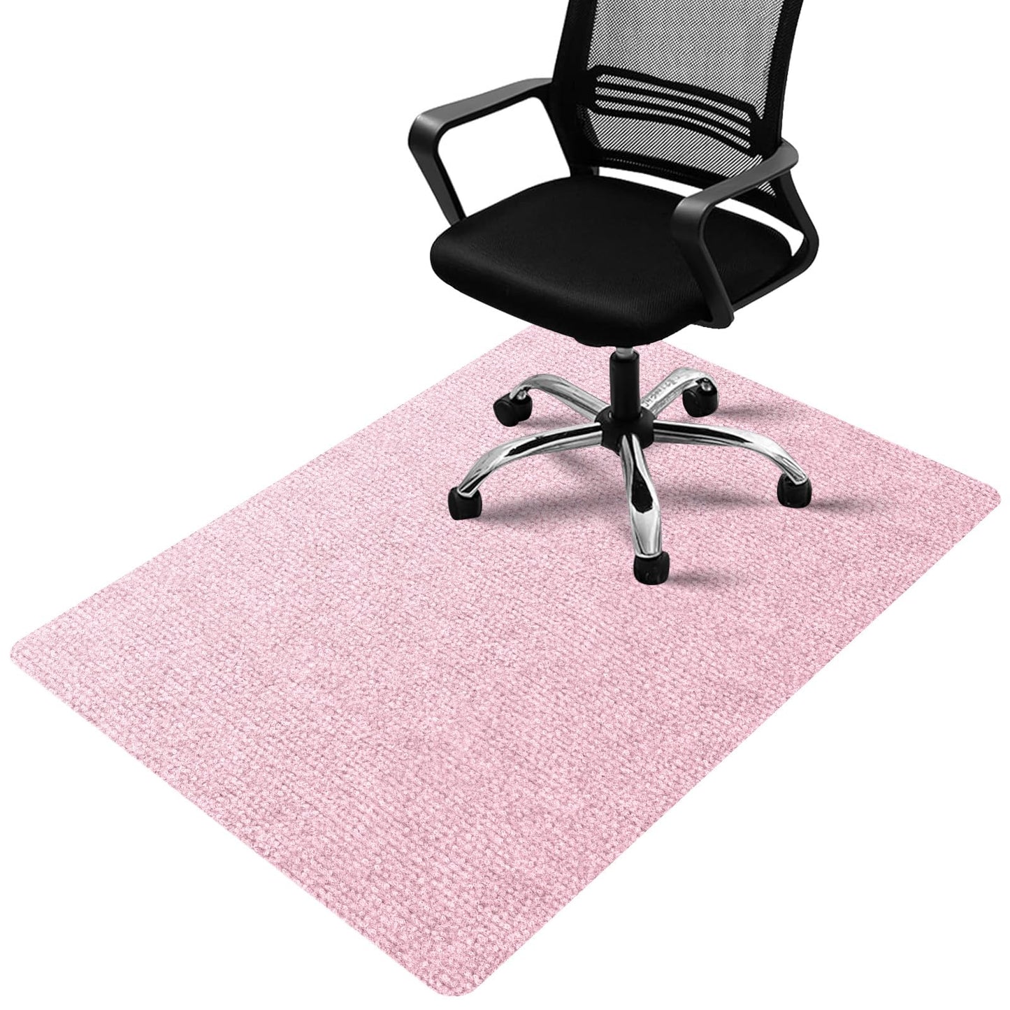 Durable Non-Slip Office Chair Mat for Hardwood Floors, 48"x36" Large Tile Floor Protector, Anti-Scratch Thick Heavy-Duty Recyclable Gliding Desk Mats for Computer Rolling Chairs, Pink