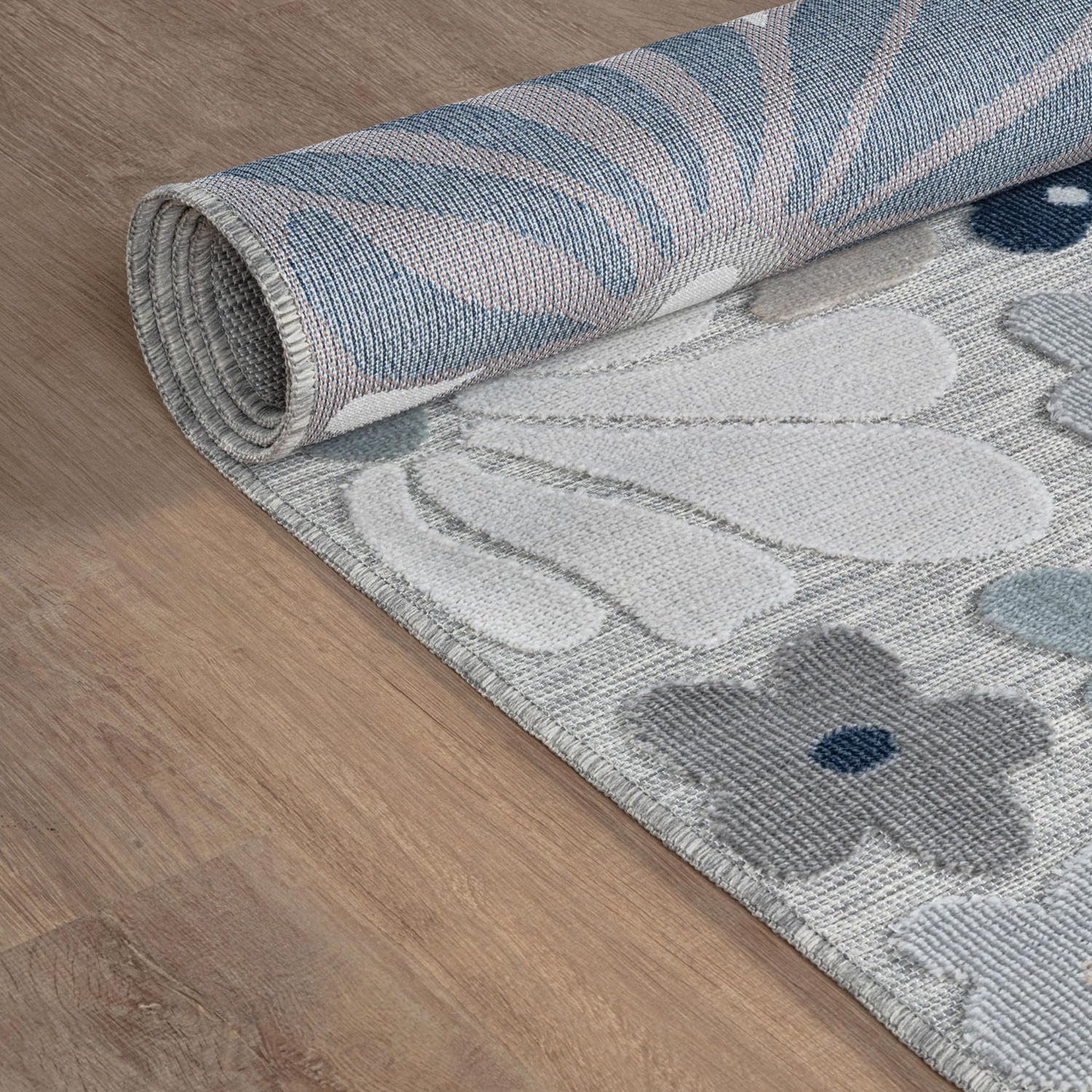 Beverly Rug Outdoor Rug 5x7 Modern Floral Tropical Area Rugs for Outdoor and Indoor Patio Easy to Clean Non Shedding Living Room Porch Garden Washable Outside Carpet (5 x 7 Blue)