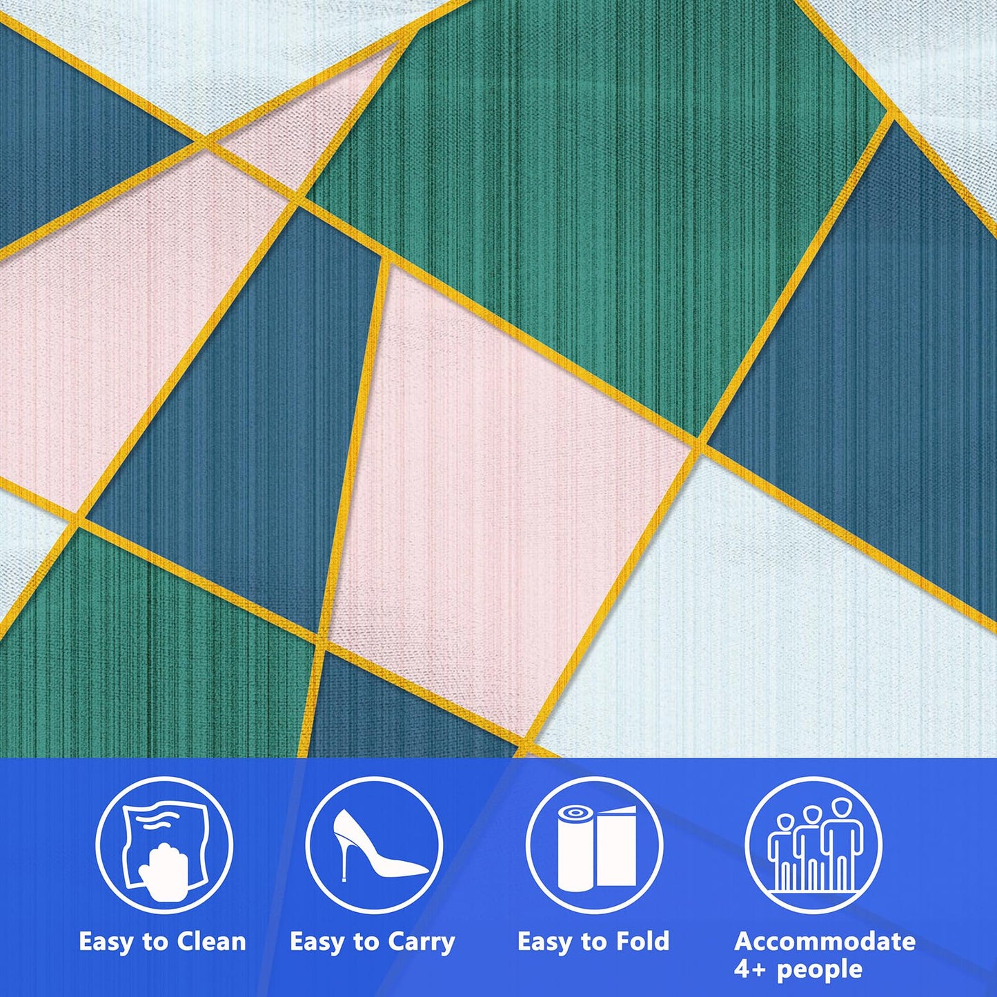 DanCoom Picnic Blanket, Foldable Waterproof Sand Mat, Extra Large Picnic Blanket Outdoor Picnic Mat Beach Blanket for Park Grass Camping Hiking Travel Family Concerts