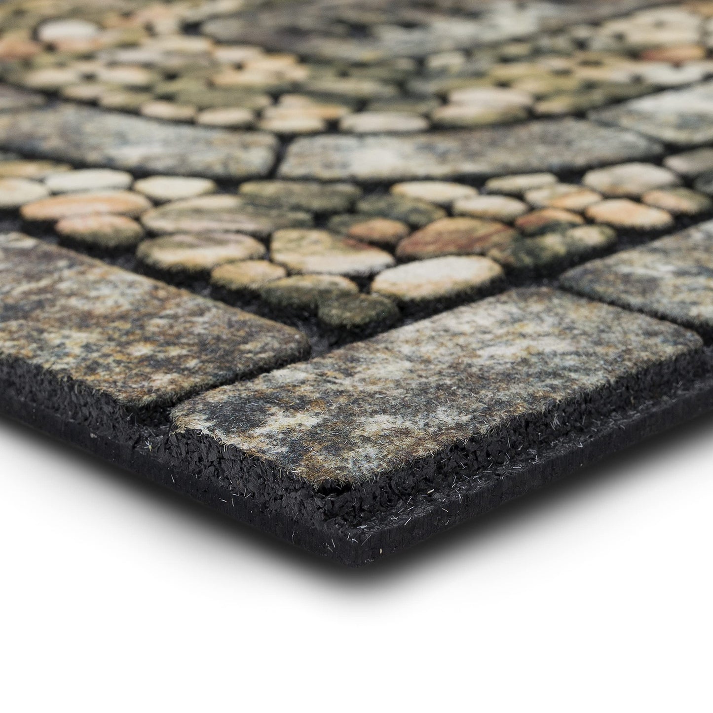 Mohawk Home Entryway Door Mat 2' x 3' All Weather Doormat Outdoor Non Slip Recycled Rubber, Welcome Garden Pebbles Gray