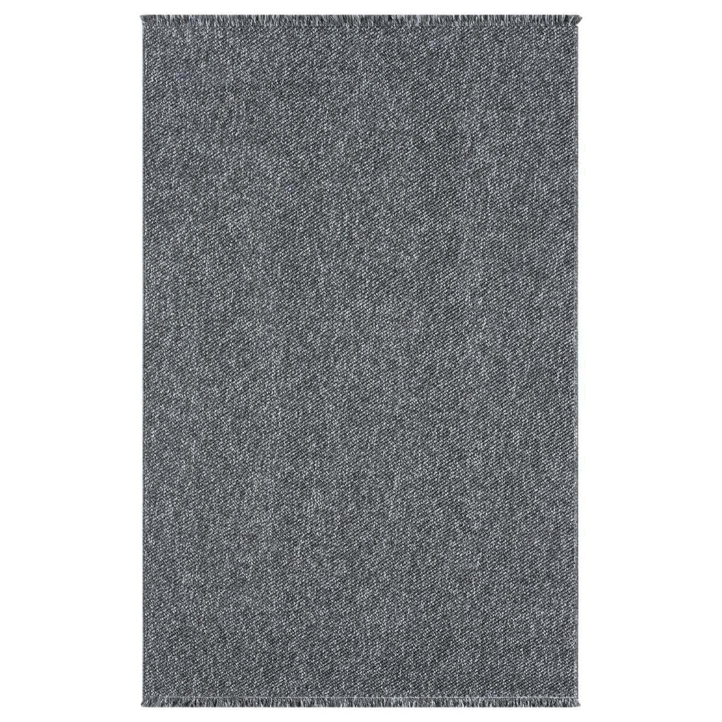 LUXE WEAVERS Solid Machine Woven Smoke 8x10 Area Rug, Indoor Stain-Resistant Carpet