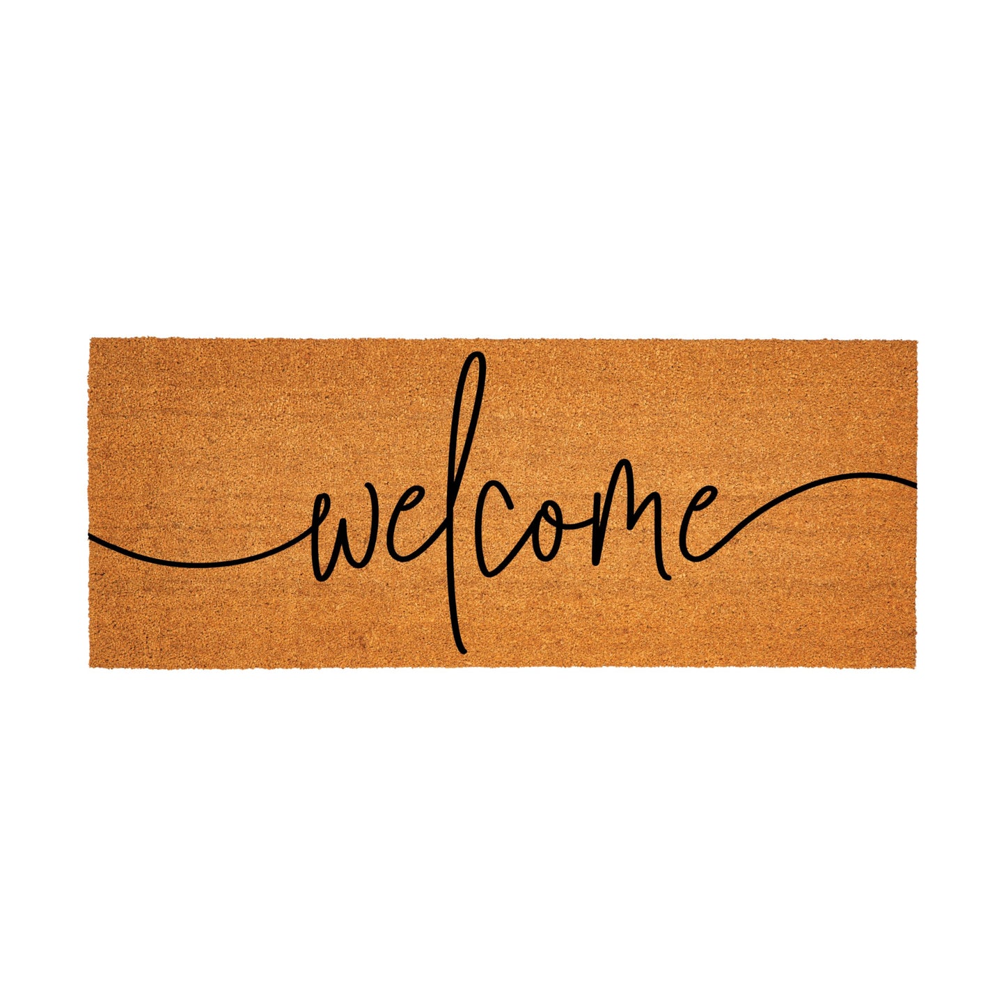 Evergreen Nature Coir Doormat, 2'x5' Large Welcome Mats for Double Doors, Outdoor Indoor Entrance Rug, Non-Slip Front Door Mat for Outside Porch Patio (Coastal Welcome, 60"x24")